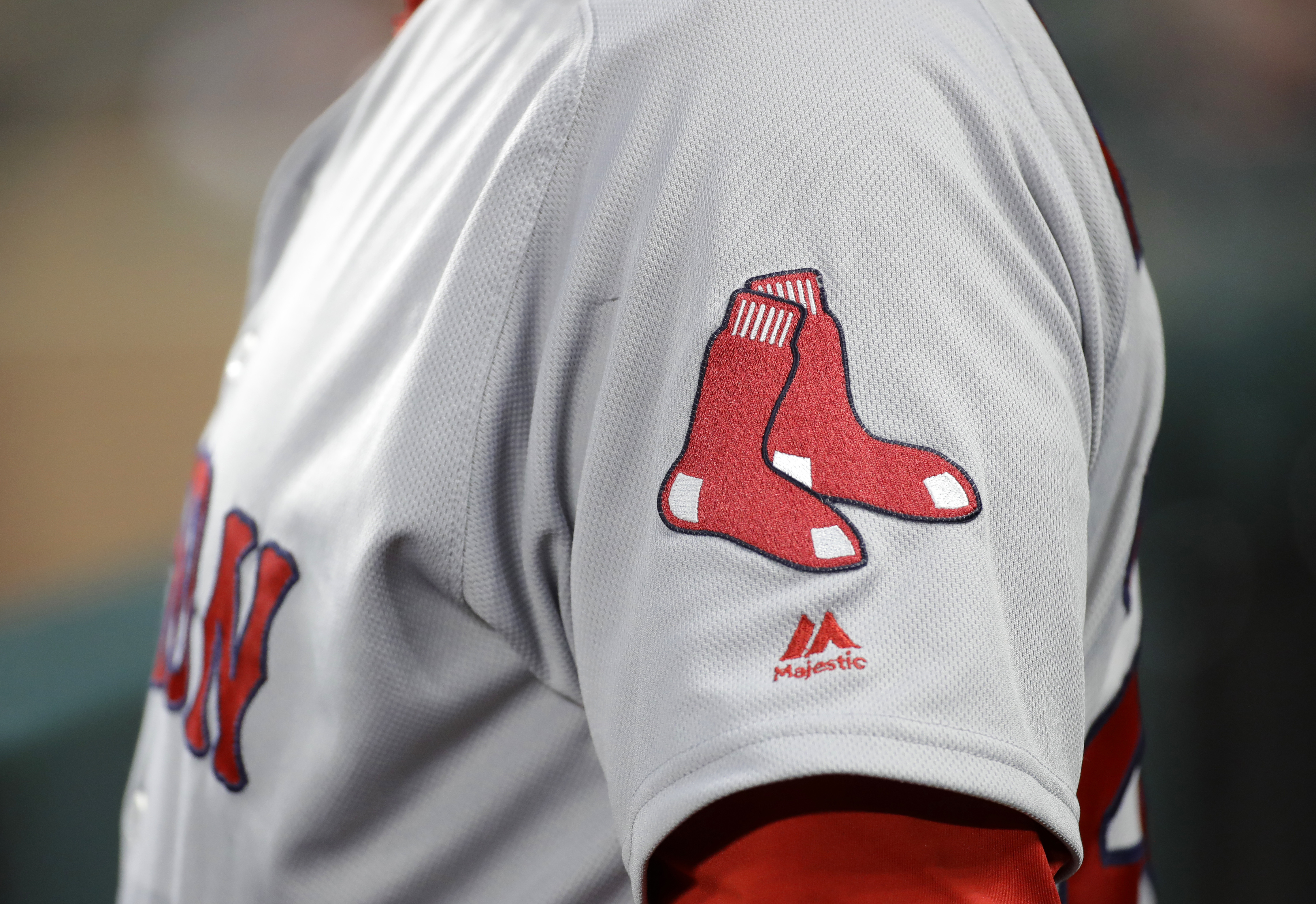 MLB Boston Red Sox Round Logo Embroidered Baseball Jersey Sleeve