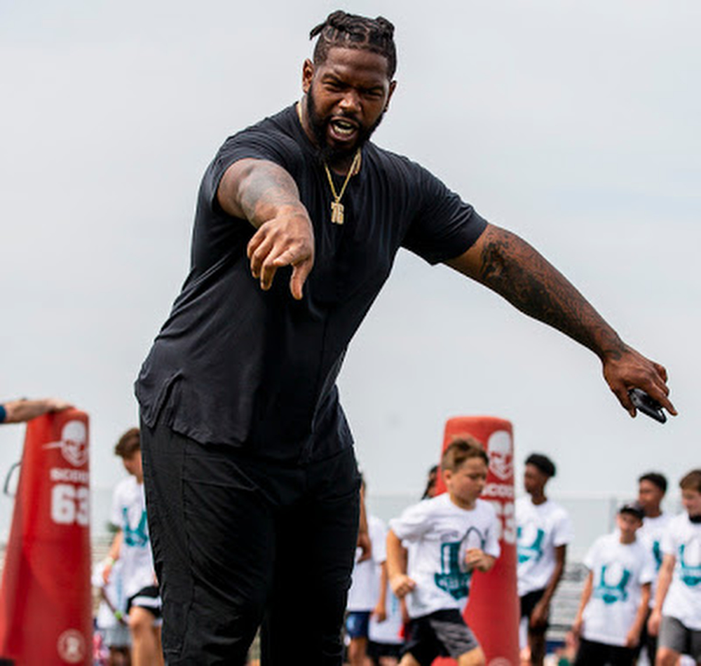 Miles Sanders youth football camp in Harrisburg 