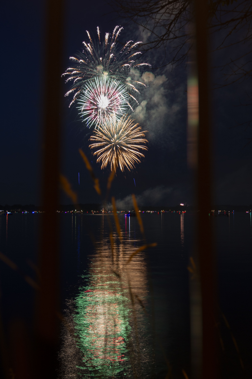 Fireworks display at Whitmore Lake