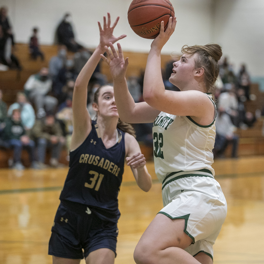 Bishop Mcdevitt Girls Defeat Trinity 30-29 In Basketball Action 