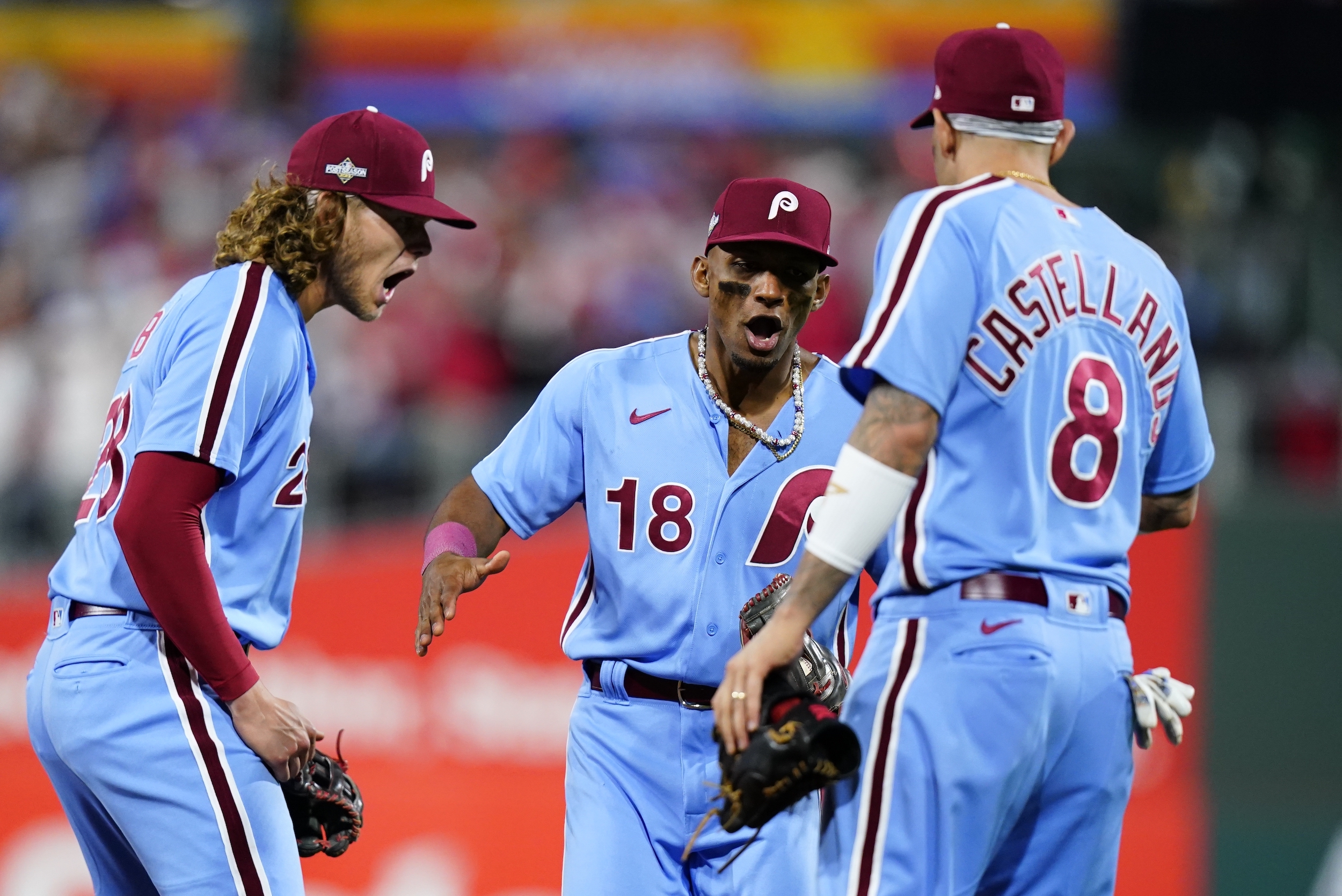 Castellanos hits 2 homers again, as Phillies oust Braves from NLDS