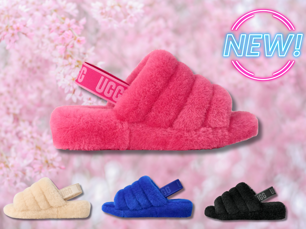 UGG's Fluff Yeah design gets warm-weather update as a cozy slide