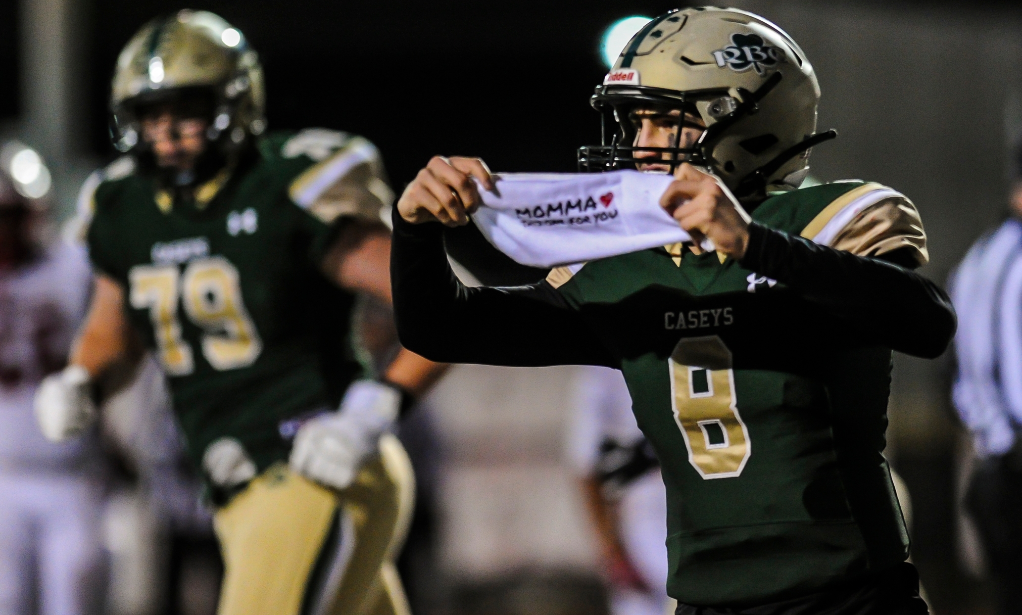 Red Bank Catholic QB Alex Brown presented with a signed jersey