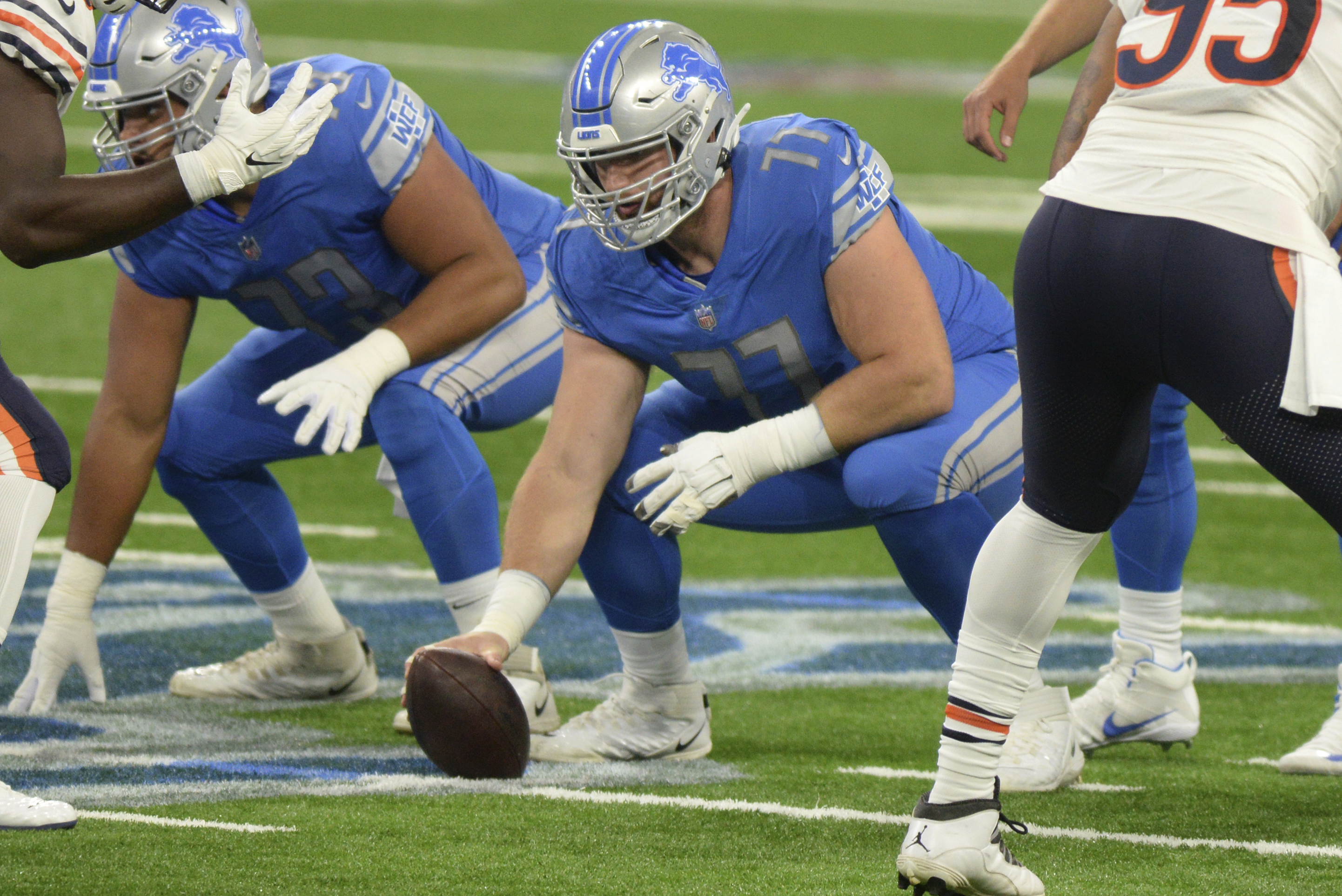 Frank Ragnow, a native Minnesotan, is trying not to freak out over new Lions  RB Adrian Peterson 