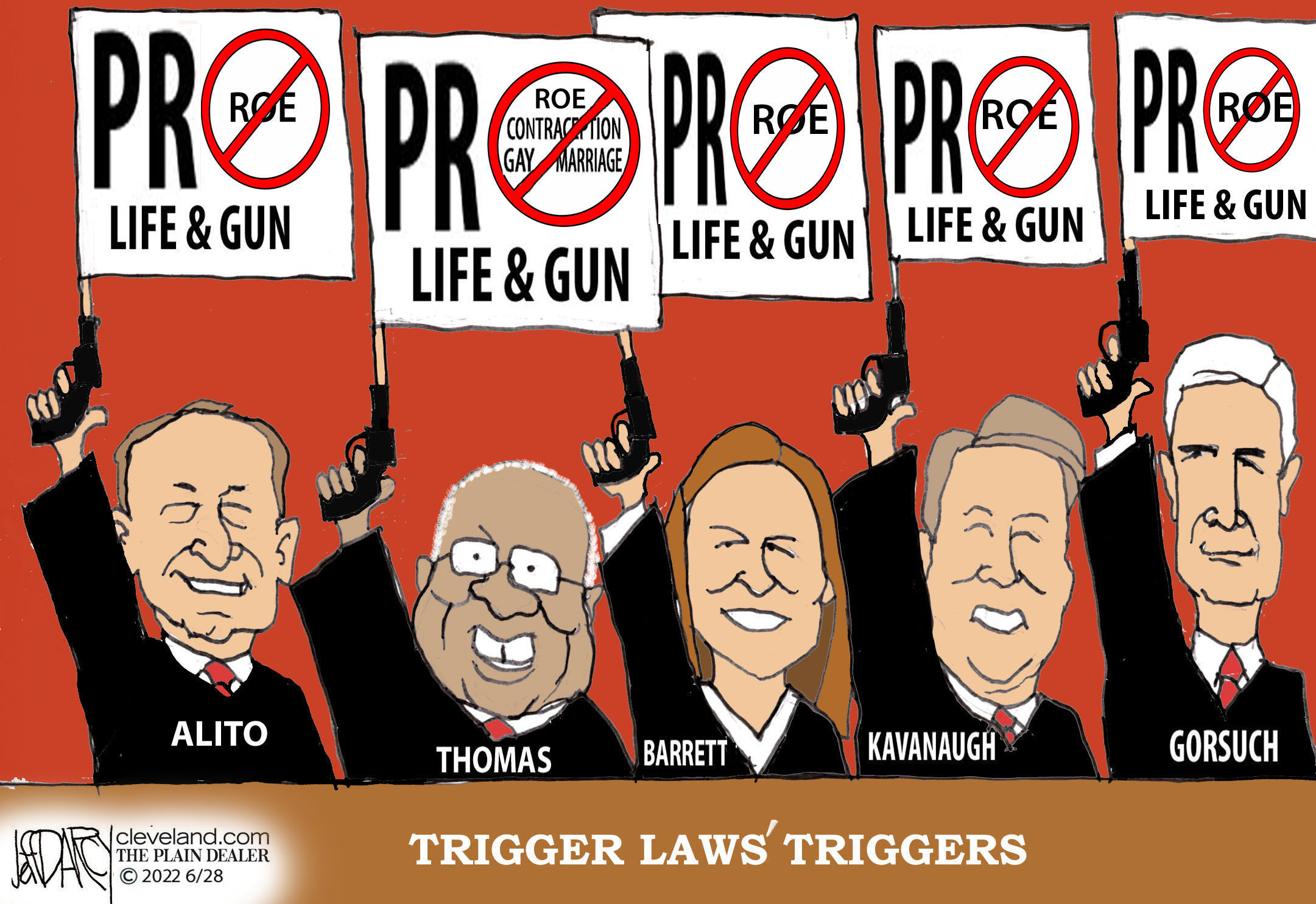 Supreme Court Roe, gun rulings: Darcy cartoon 