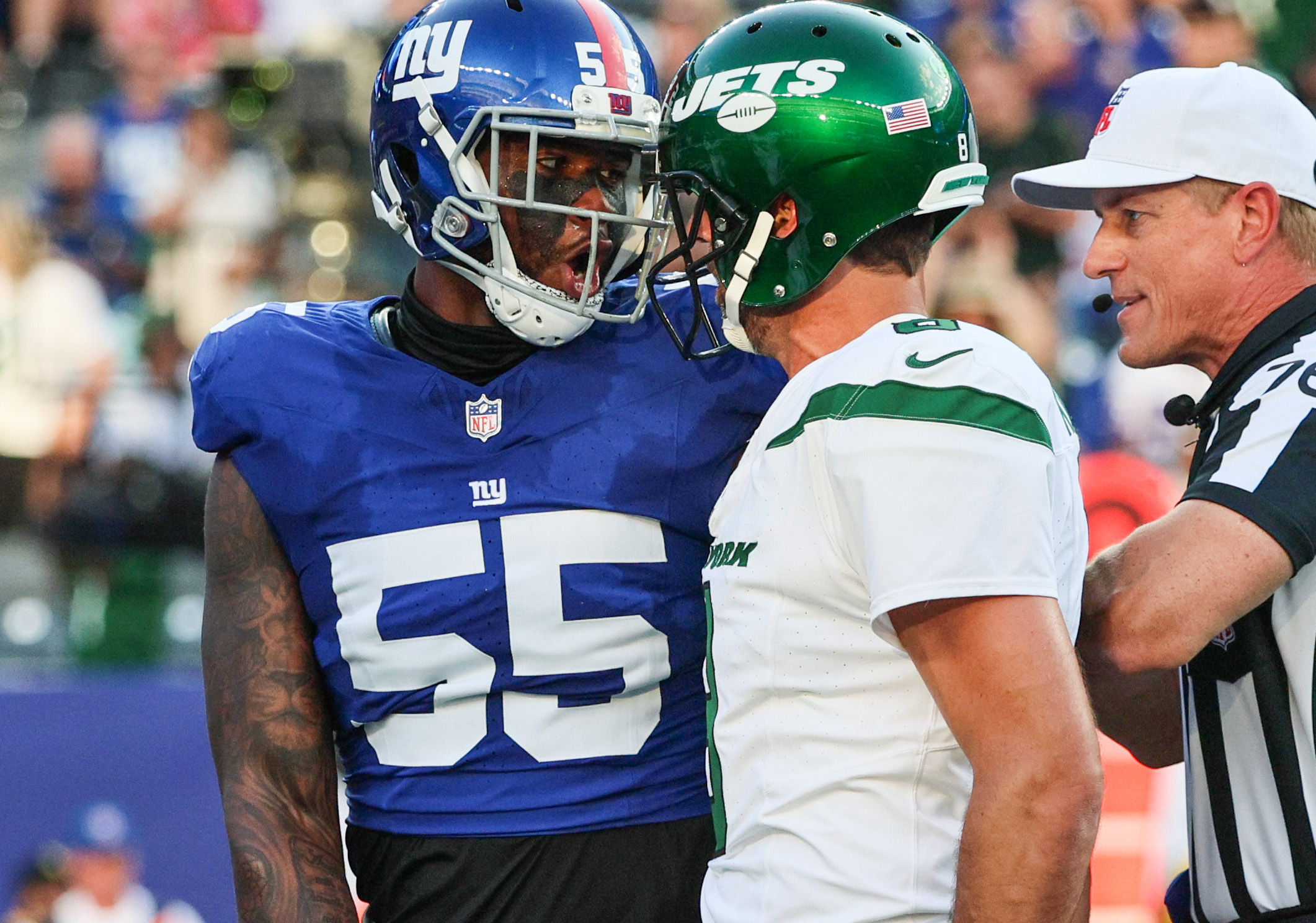 Jets' Rodgers says Giants' Ward was making things up when
