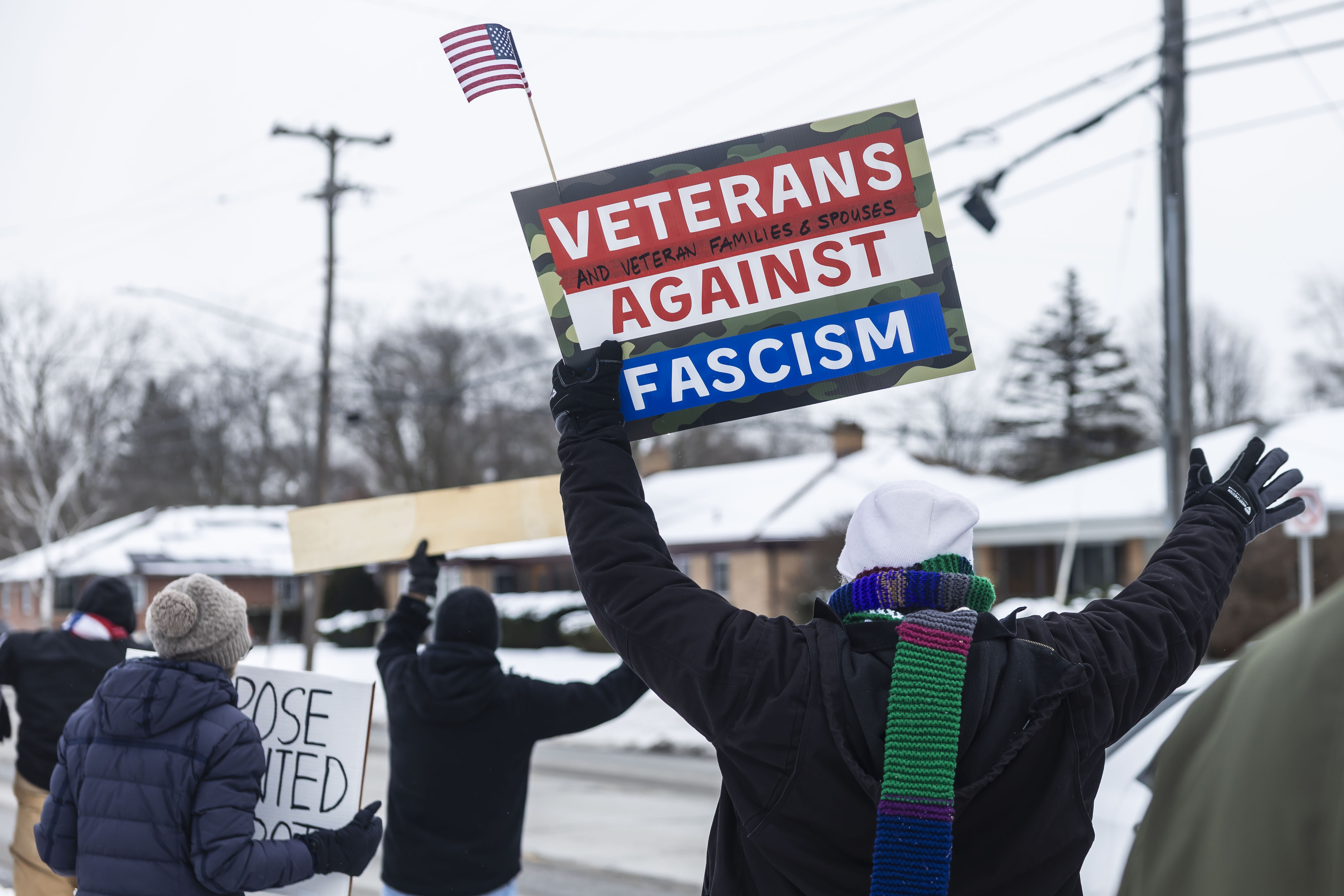 Protestors against ICE gather in front of Saginaw VA hospital - mlive.com
