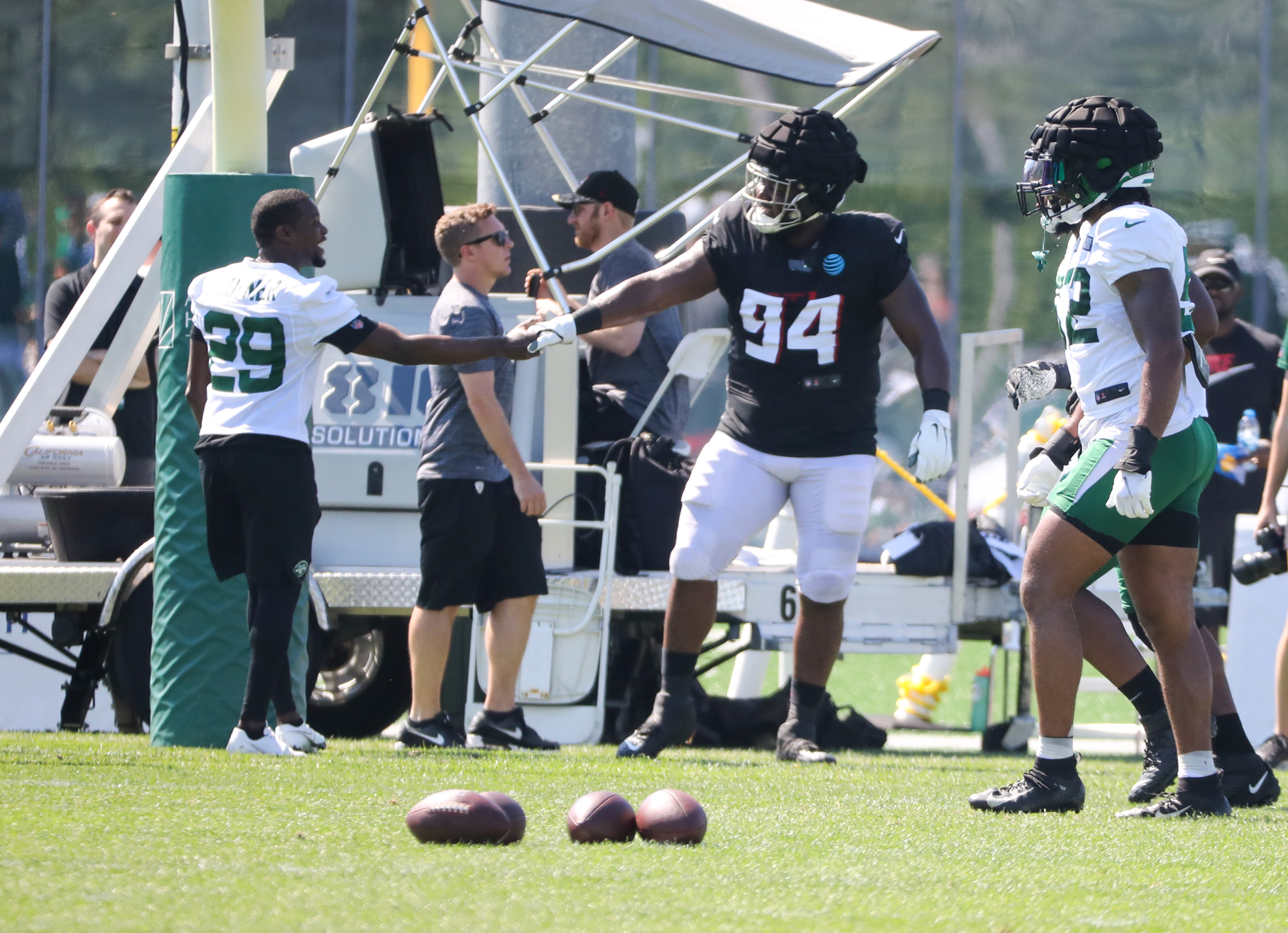 Atlanta Falcons compete at practice with New York Jets