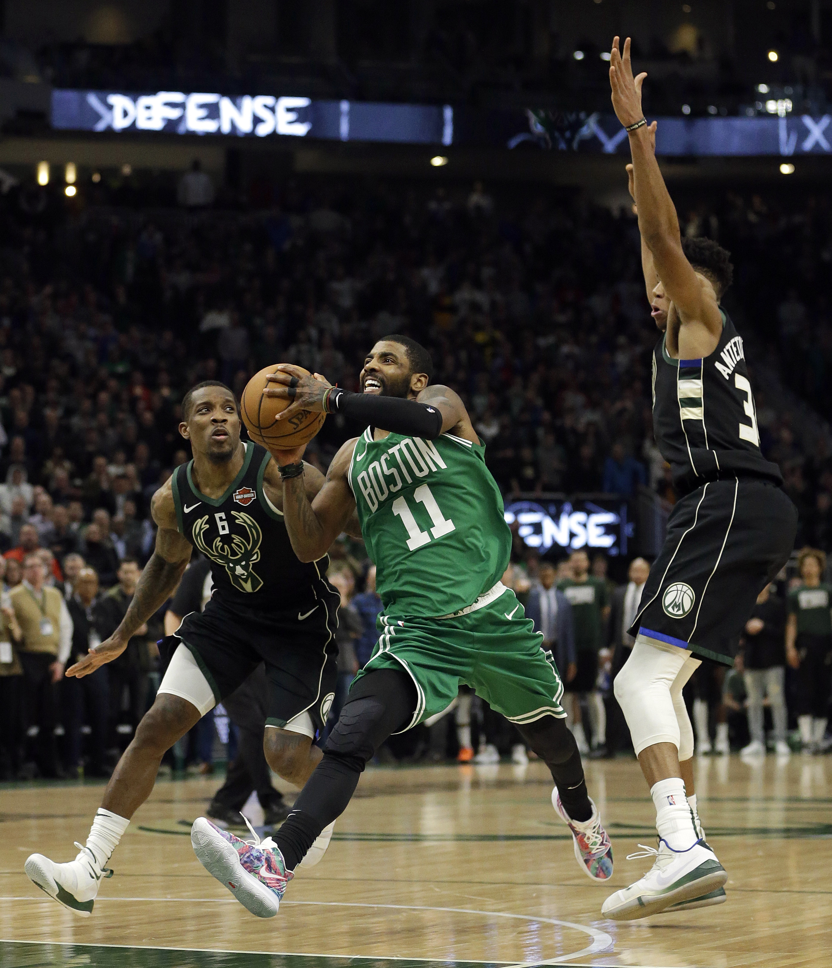 Kyrie Irving Boston Layup Kyrie Irving #3 Poster By Jesse