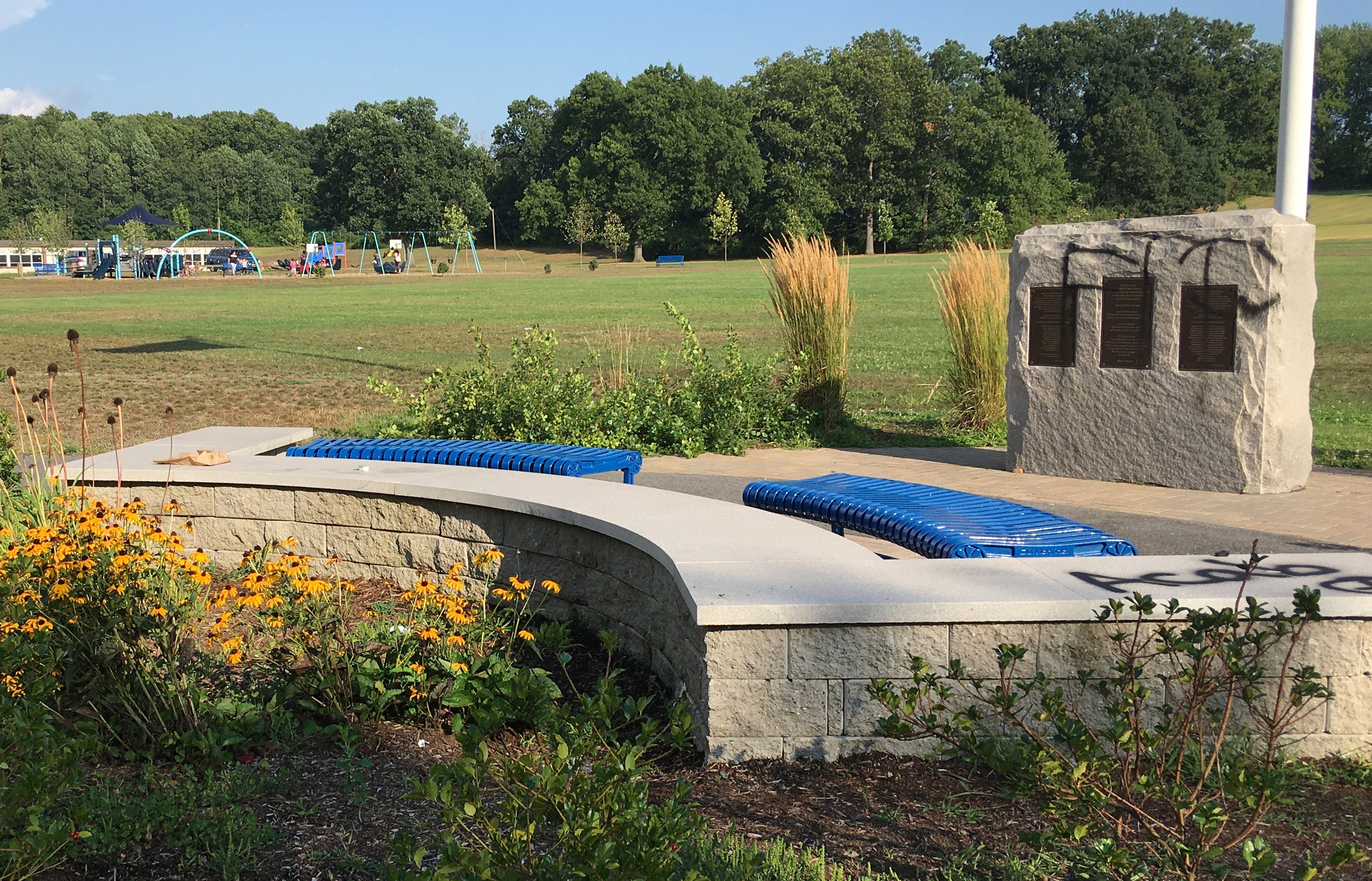 Vandals paint graffiti at park honoring 2 Springfield police officers ...