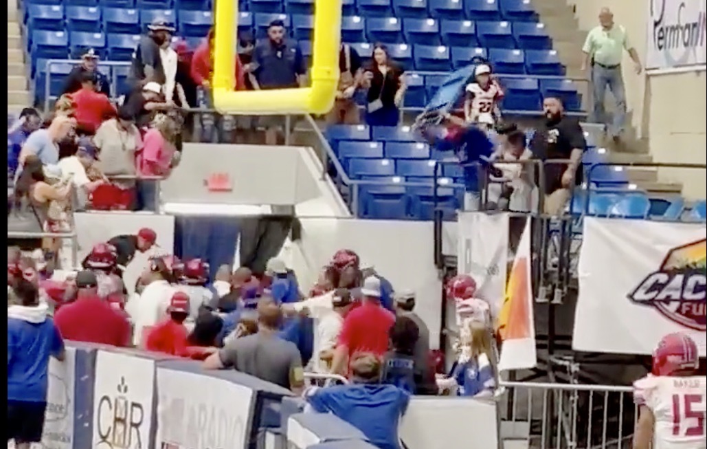 Indoor Football League brawl spills into stands as player confronts fan