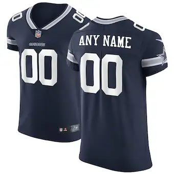 Men's Dallas Cowboys Nike Navy Alternate Vapor Elite Custom Jersey in 2023