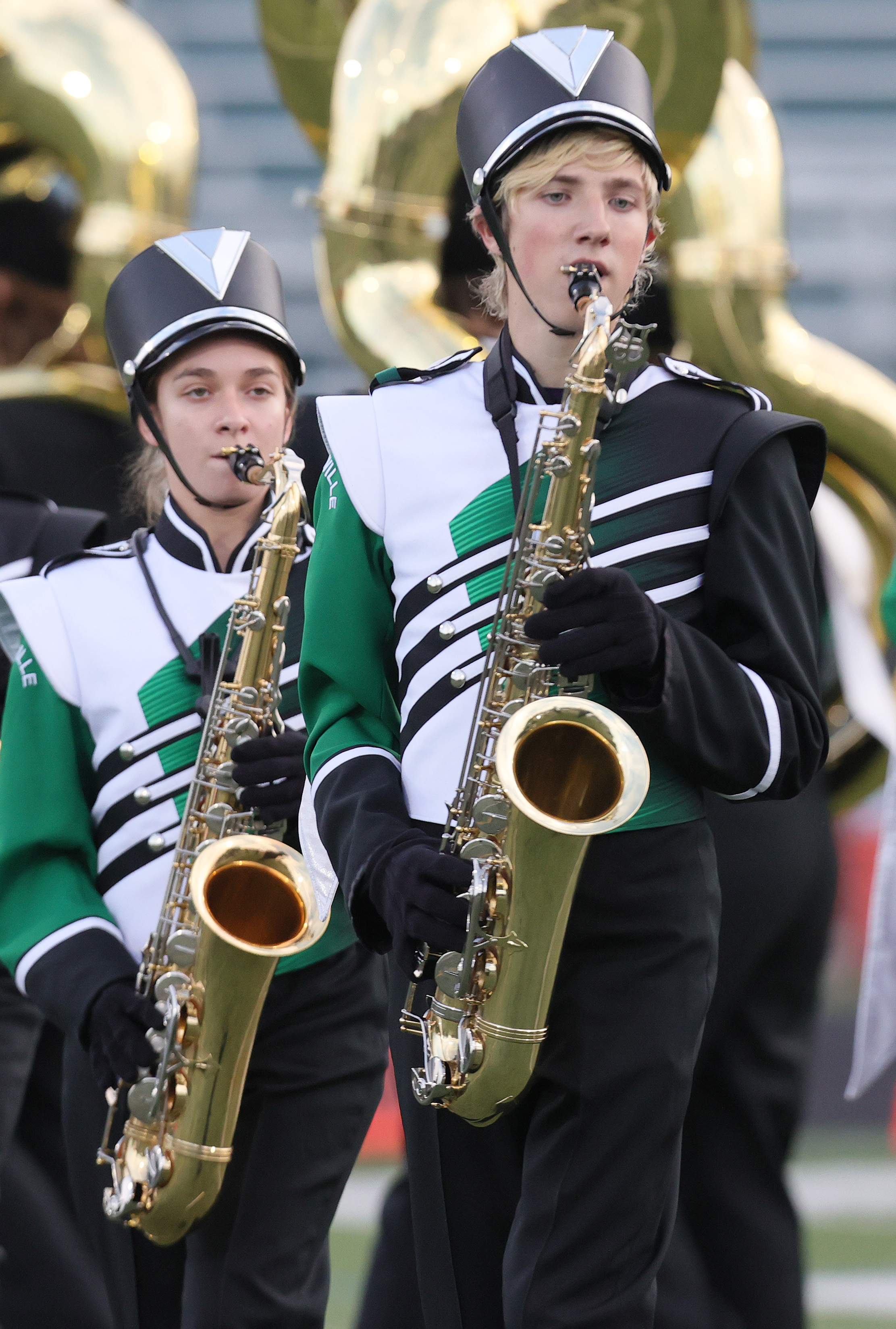 The Strongsville High School marching band during home game against ...