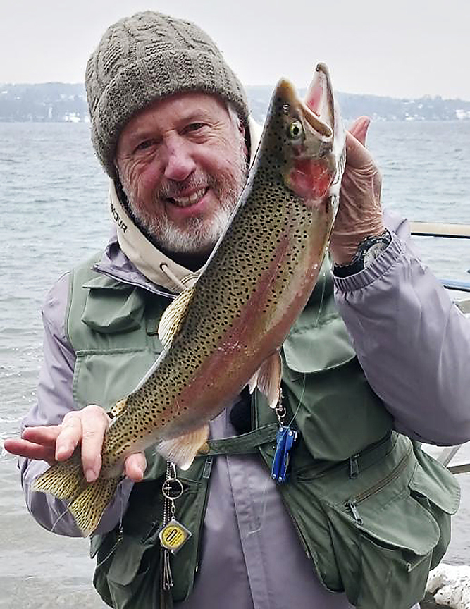 Upstate NY anglers reel in rainbow trout from Skaneateles Lake shore, and  big pike on icy ADK lake 