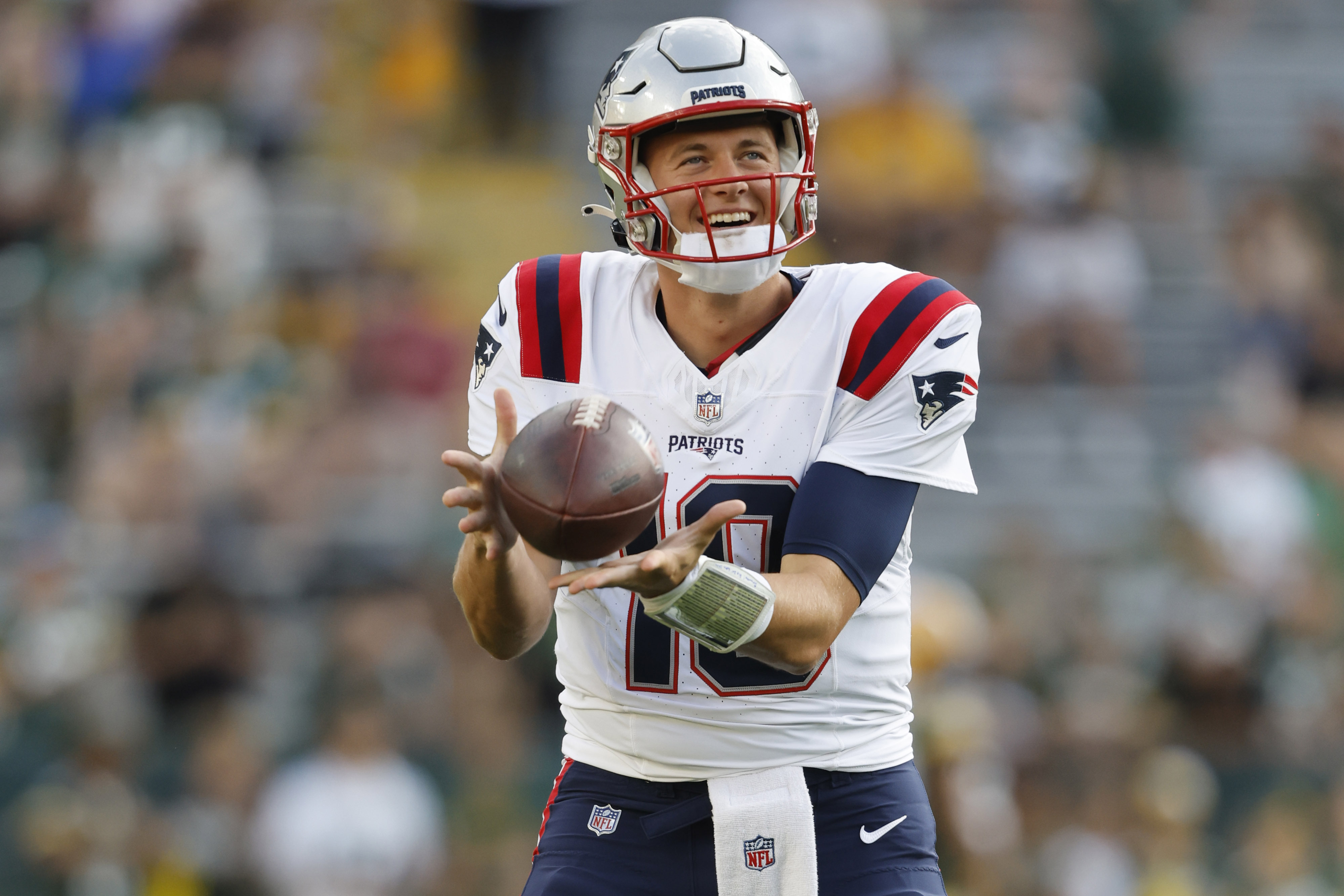 Why is QB Mac Jones wearing No. 50 during Patriots training camp