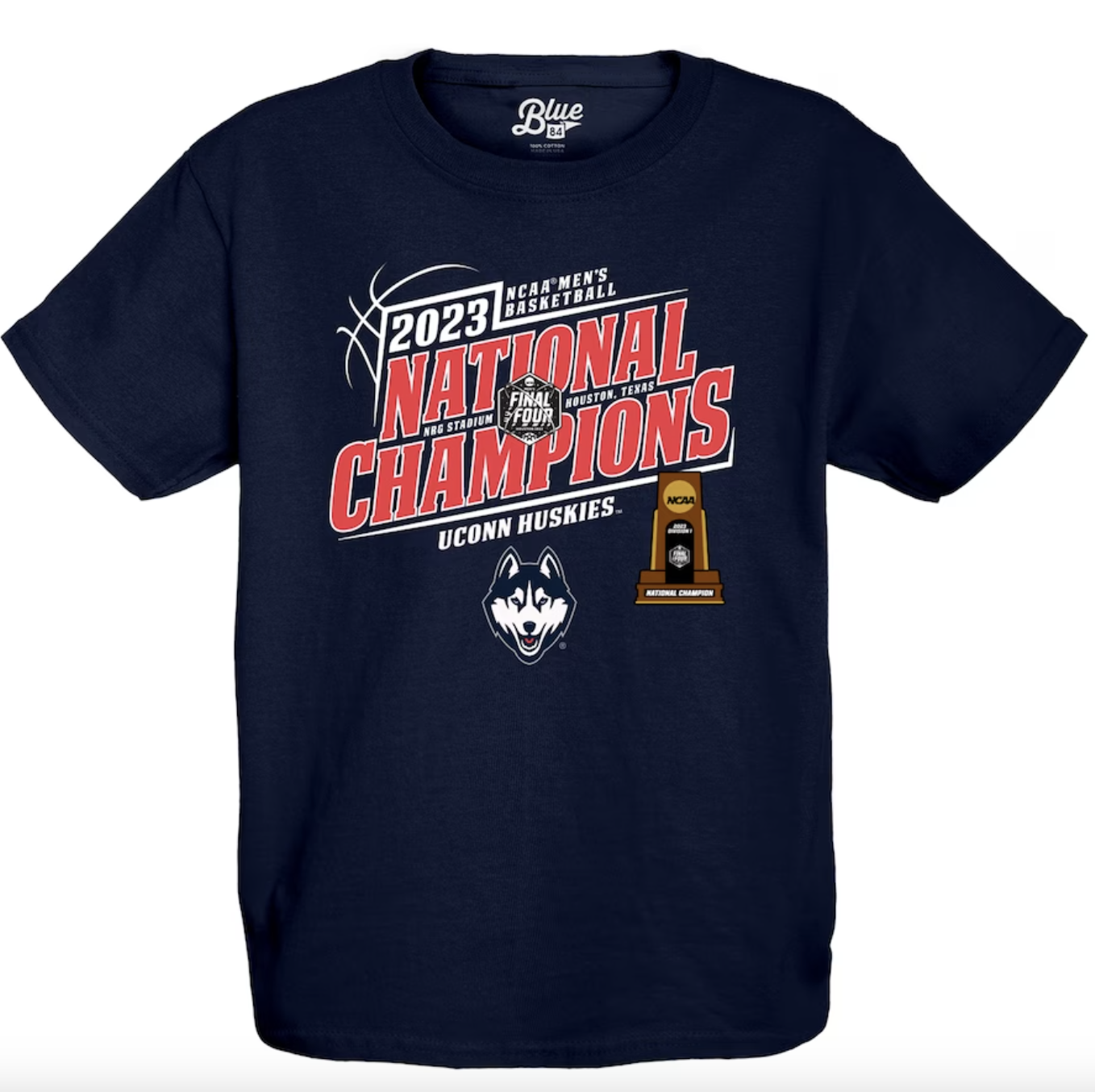Fanatics Branded Heather Navy UConn Huskies Five-Time NCAA Men's Basketball National Champions Retro Tri-Blend T-Shirt