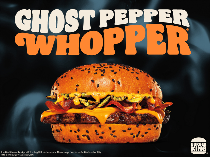 Burger King heats up Halloween with Ghost Pepper Whopper on a colorful bun