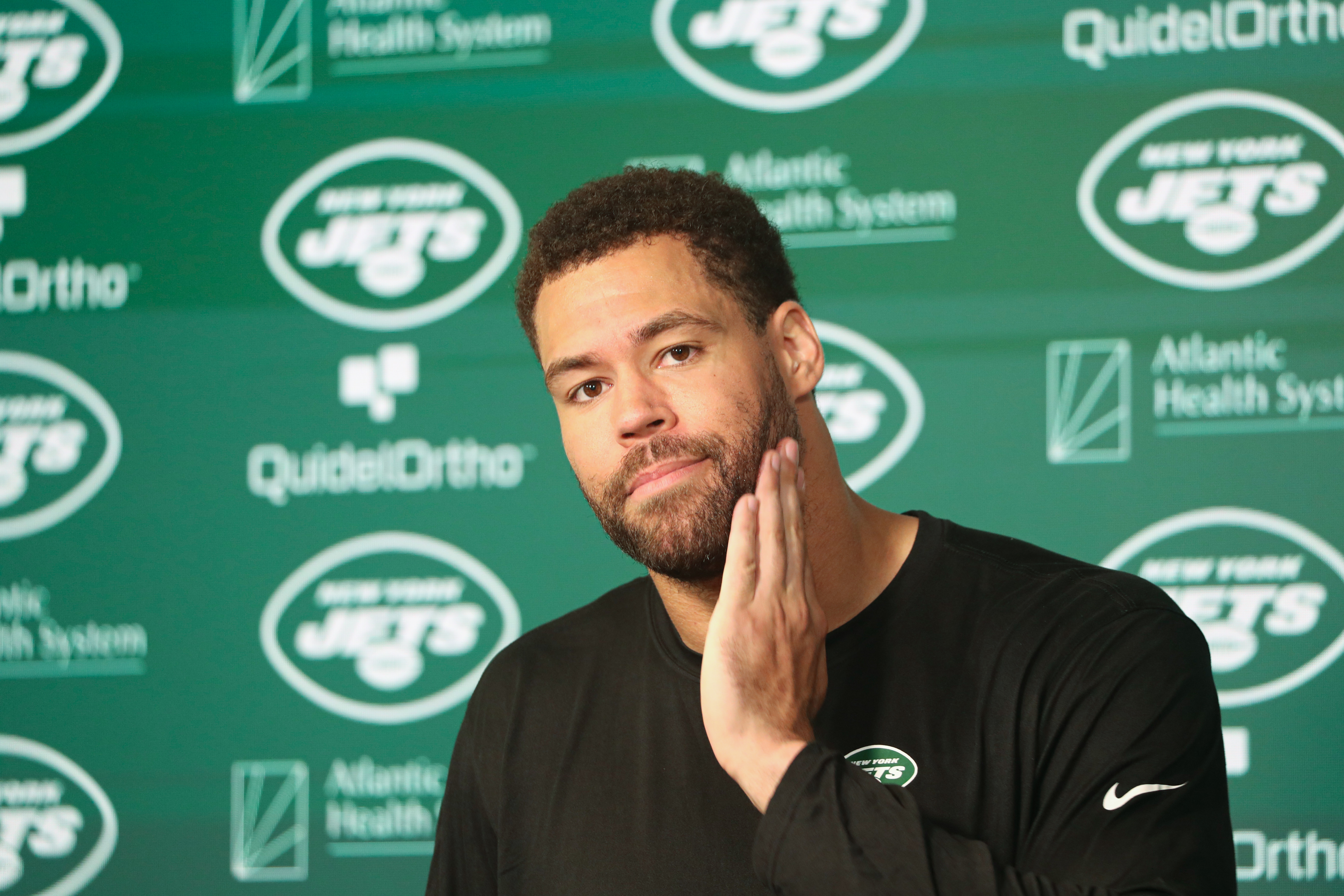 Quarterback Aaron Rodgers injured at New York Jets OTAs, May 23, 2023 ...