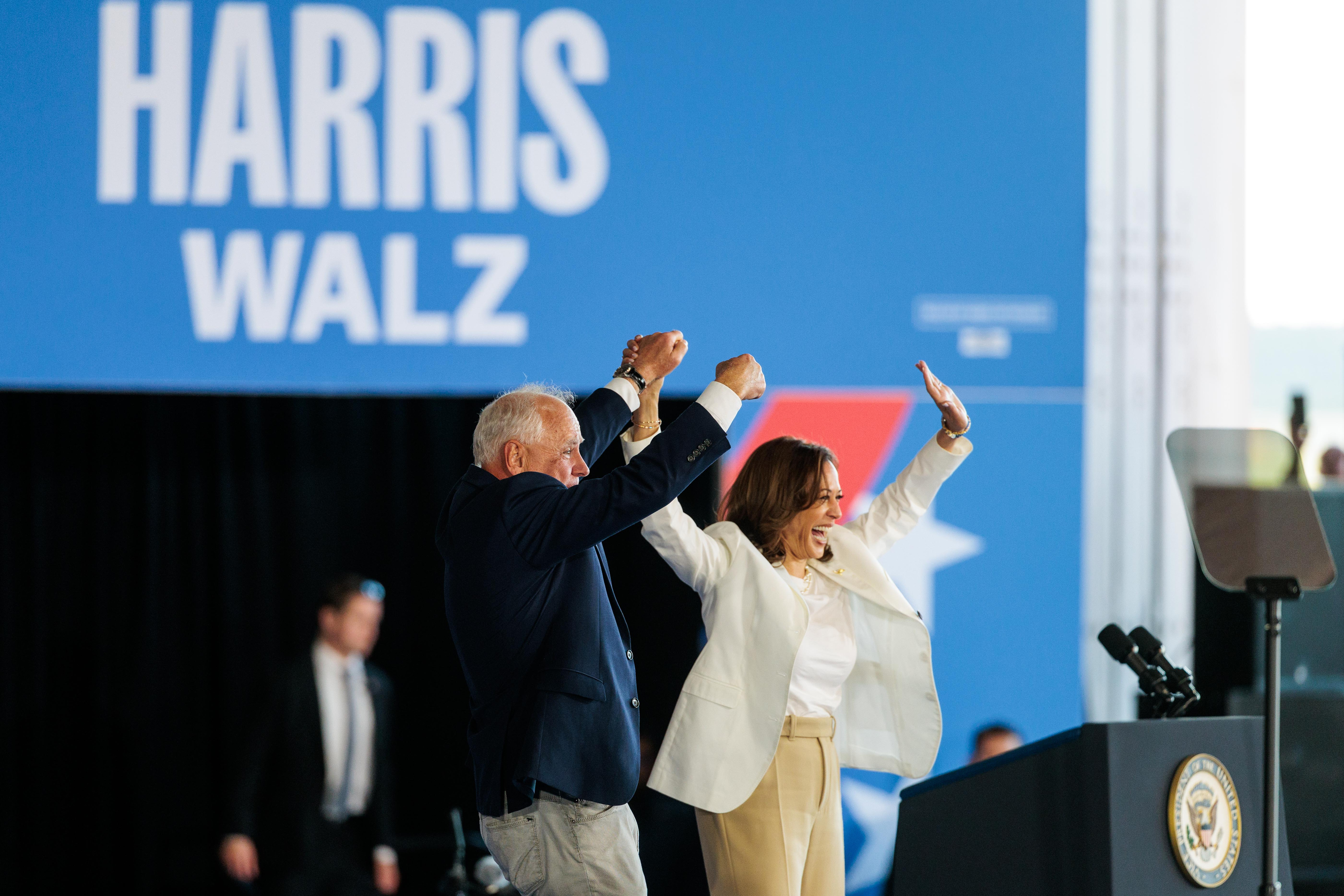 Kamala Harris and Tim Walz host rally outside Detroit - mlive.com