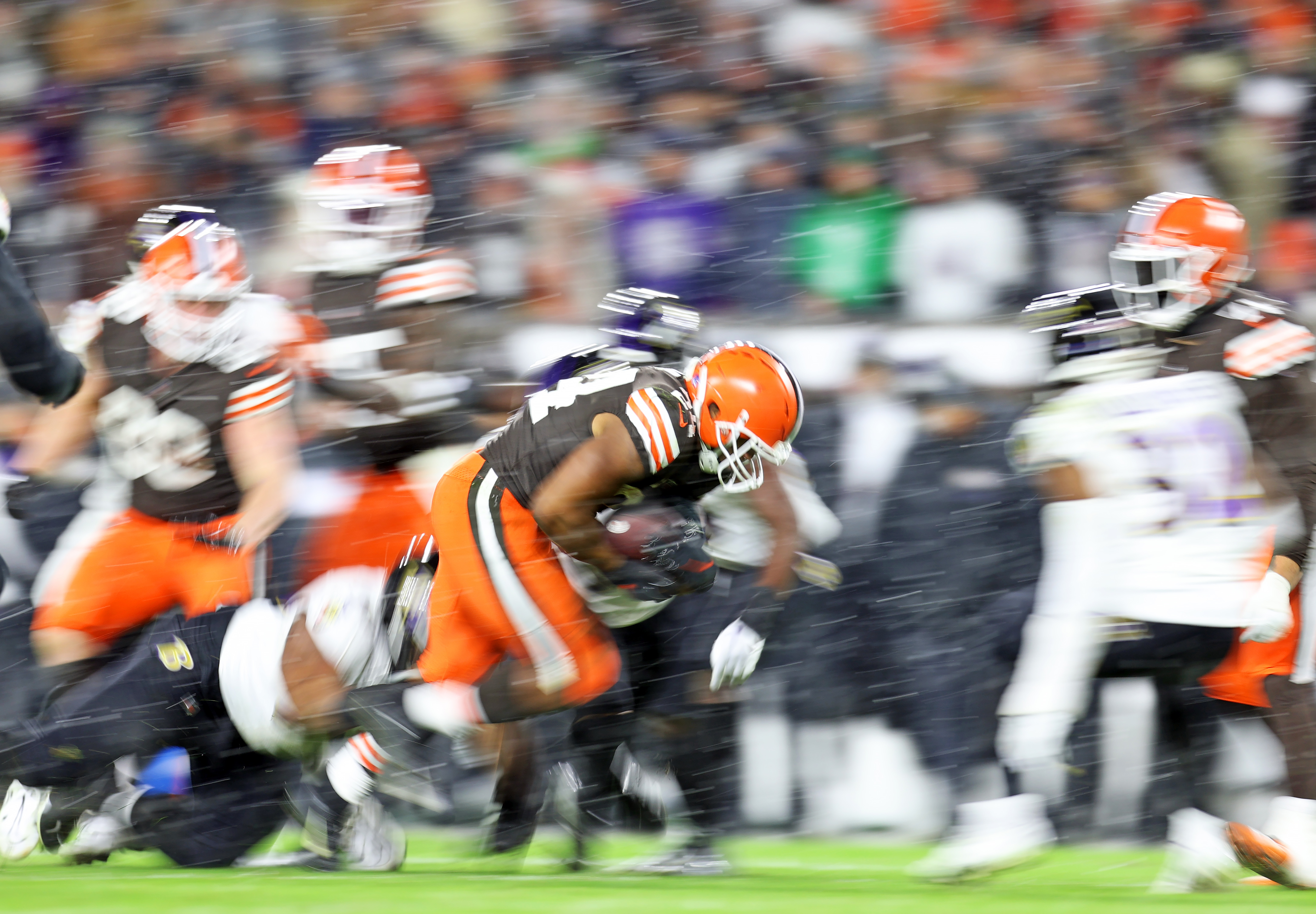 CLEVELAND, OH - DECEMBER 17: Cleveland Browns safety Grant Delpit (22)  leaves the field following the National Football League game between the  Baltimore Ravens and Cleveland Browns on December 17, 2022, at