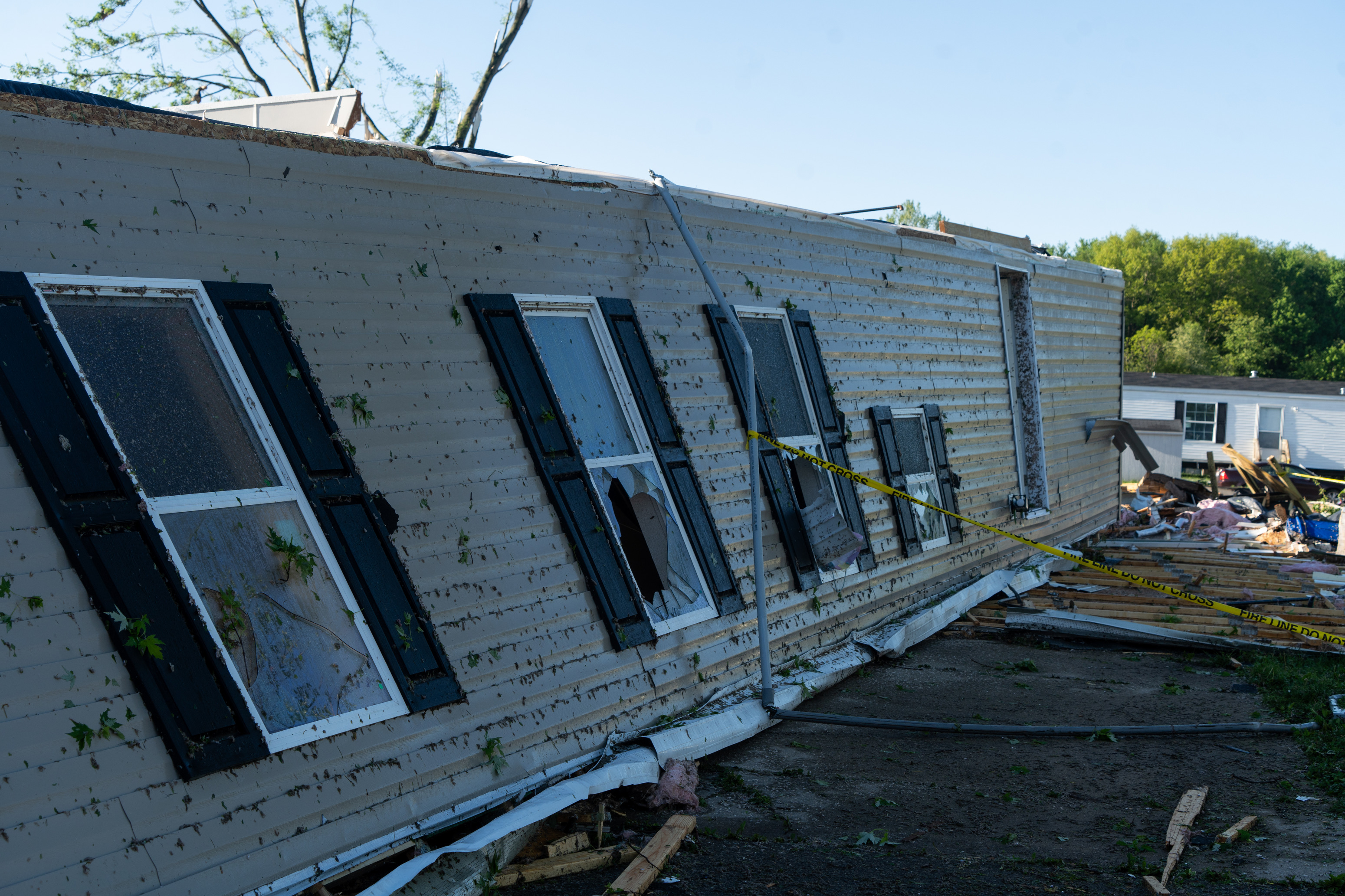 Aftermath of potential tornadoes at Pavilion Estates