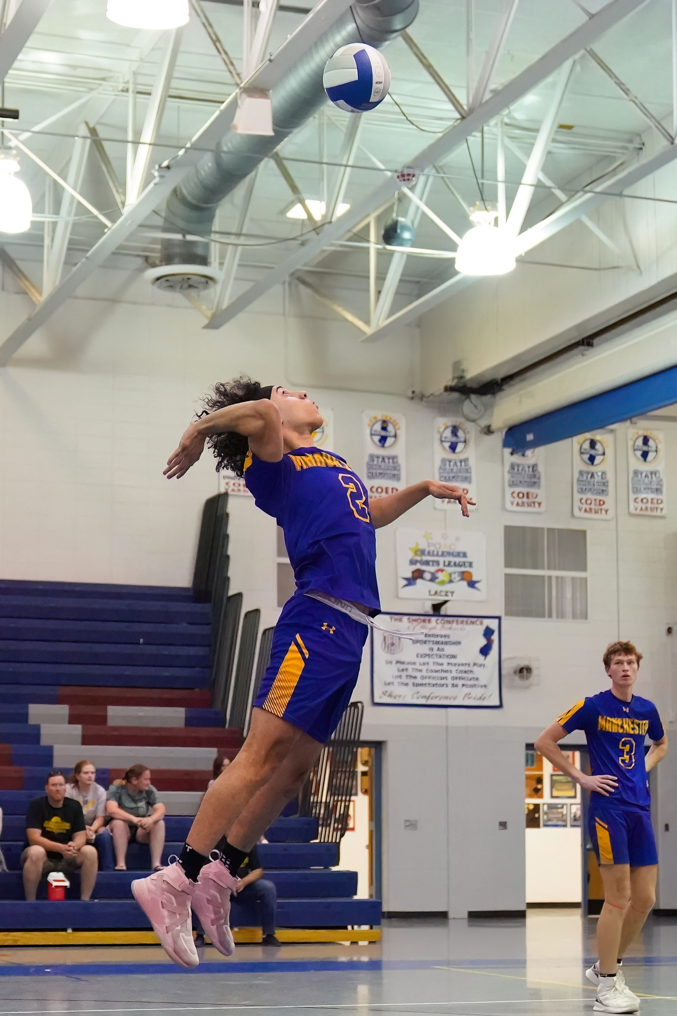 Boys Volleyball Manchester Township defeats Lacey in two games on May