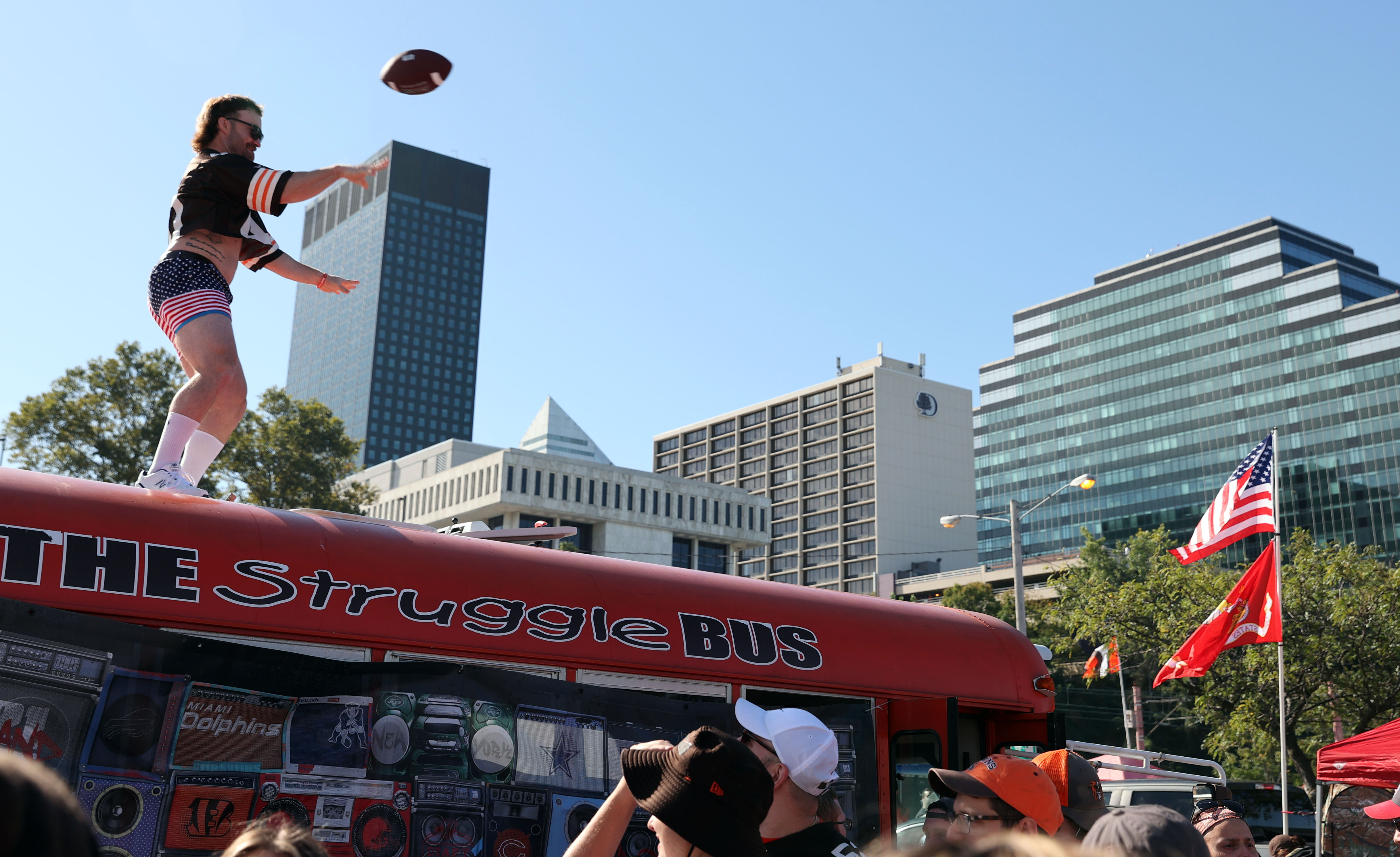 Cleveland Browns fans tailgate at Muni Lot, August 22, 2021 