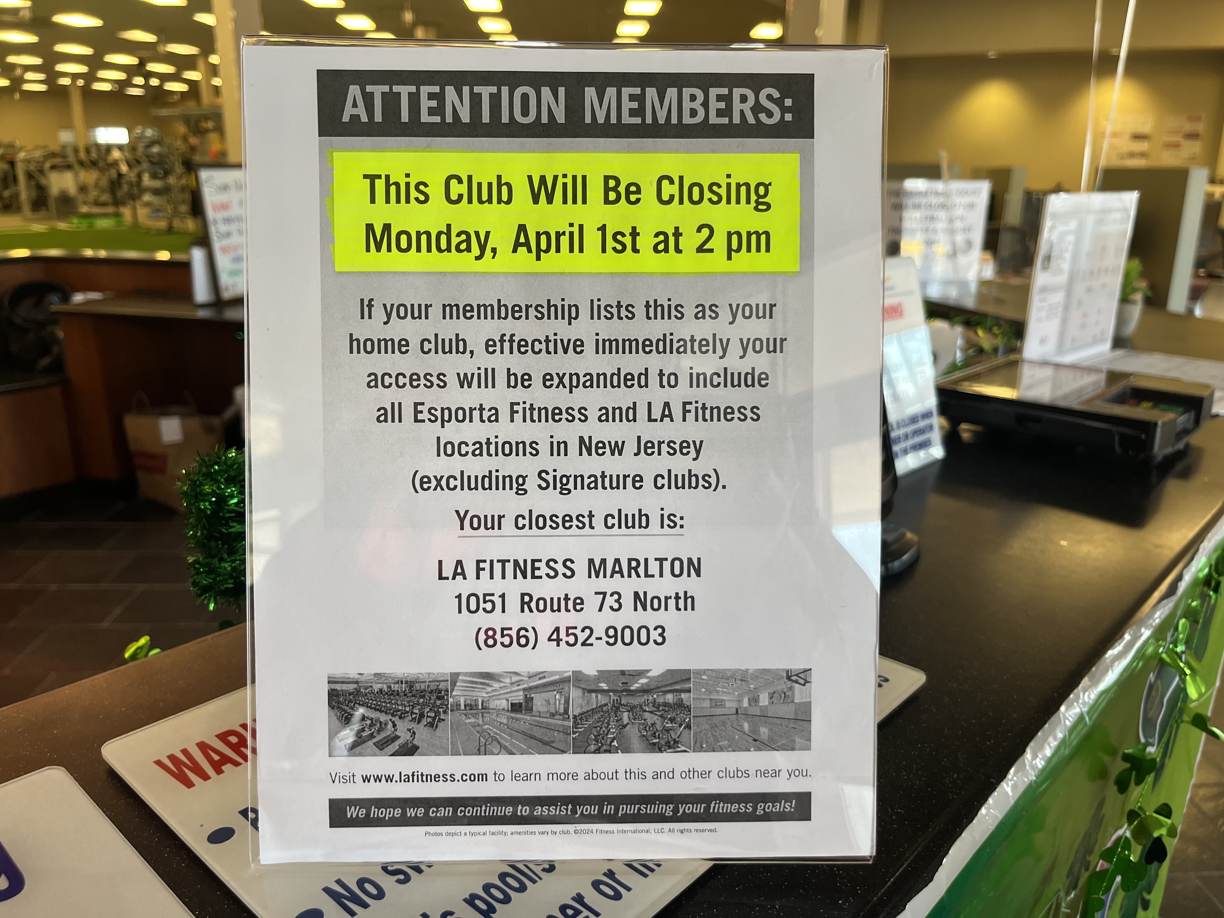 Popular gym chain LA Fitness announces it will close 2 N.J. locations 
