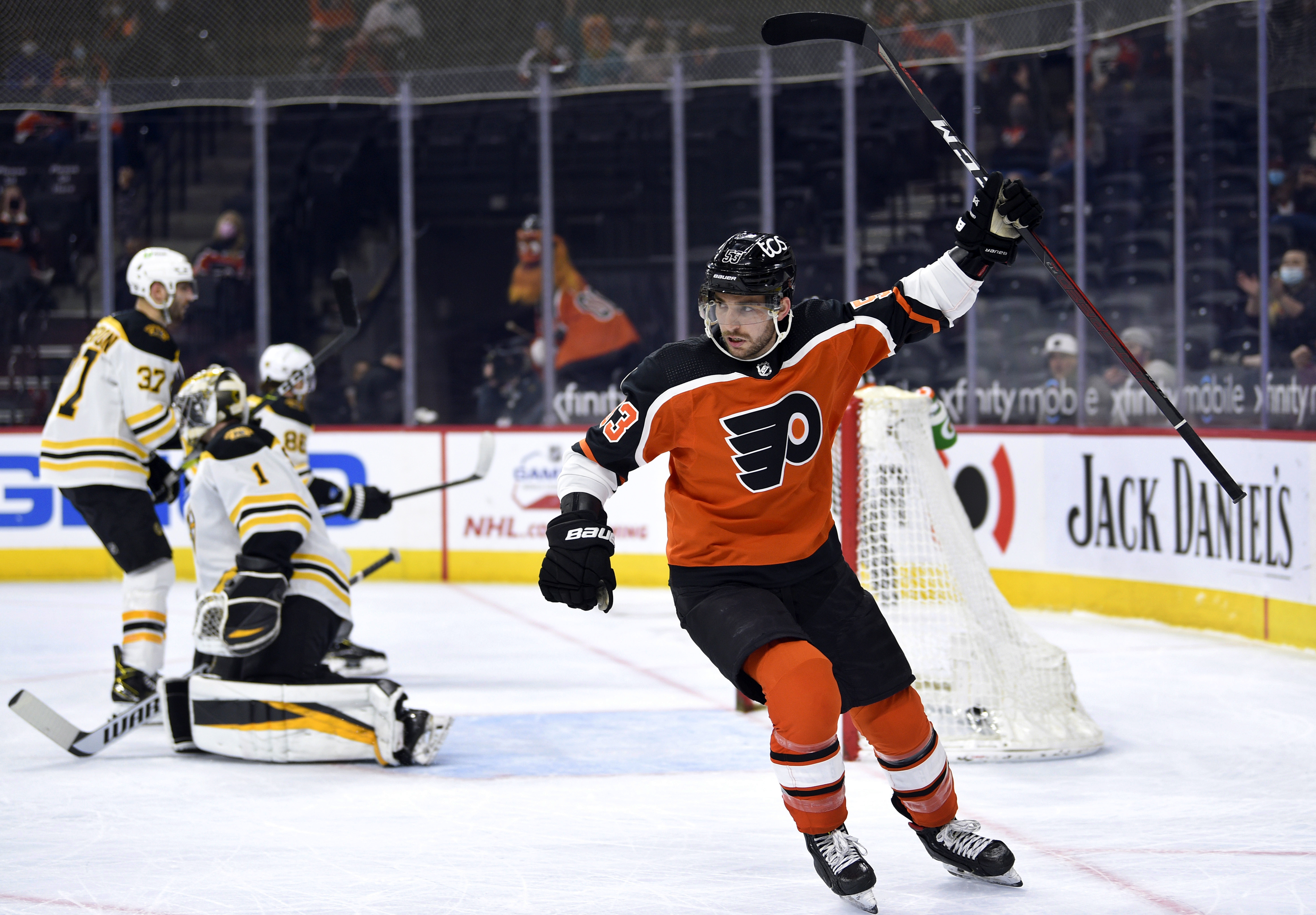 The Boston Bruins take on the Philadelphia Flyers in the second