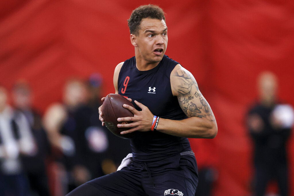 Quarterbacks Run the 40-Yard Dash at 2022 NFL Combine: Ridder