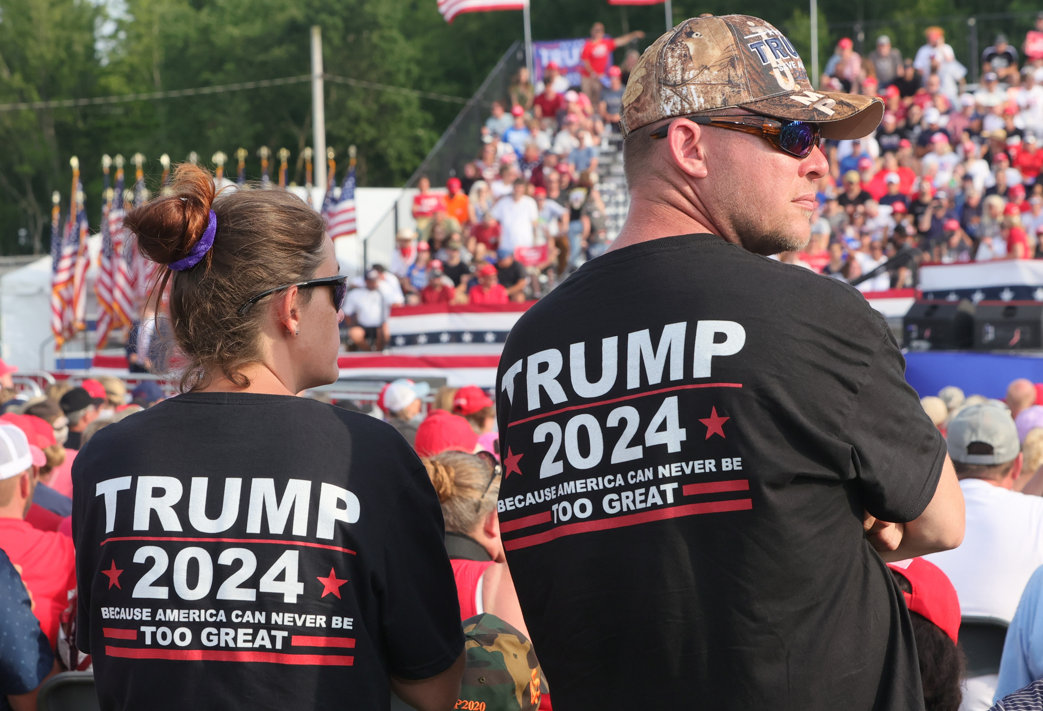 President Donald Trump holds first rally since leaving office at the Lorain County Fairgrounds