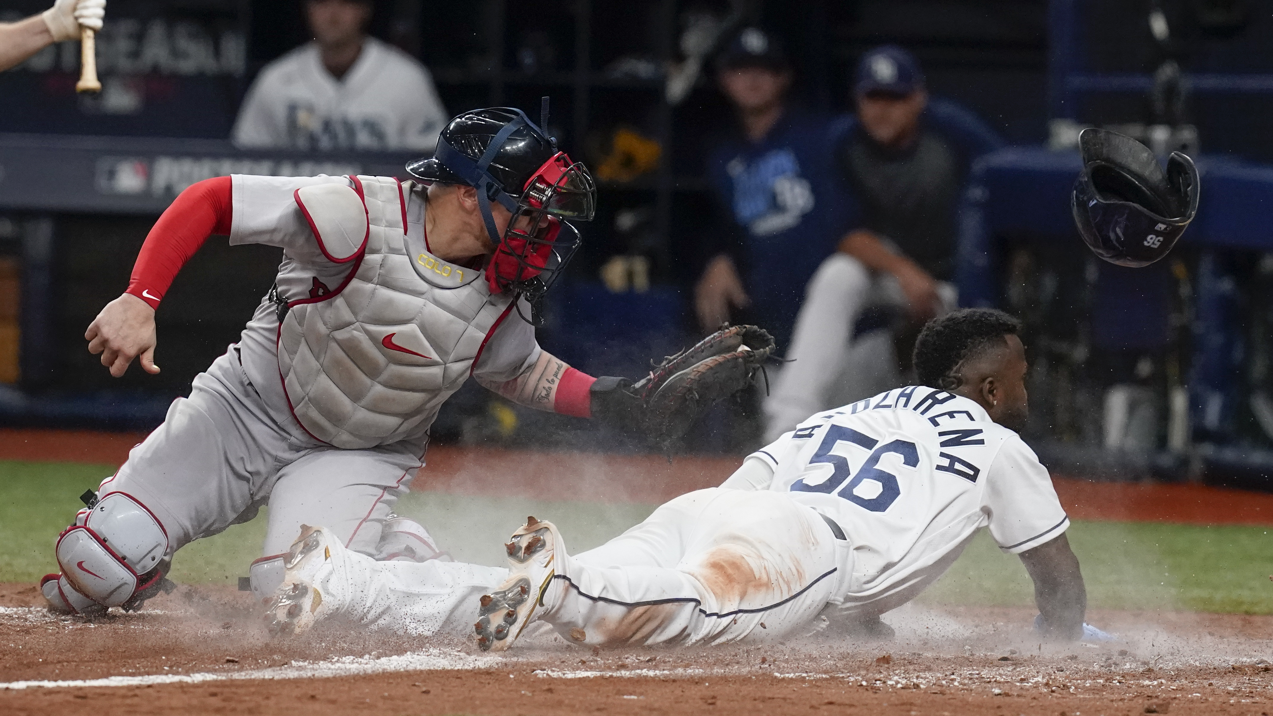 Randy Arozarena homers, steals home as Tampa Bay Rays blank Boston Red Sox in ALDS Game 1