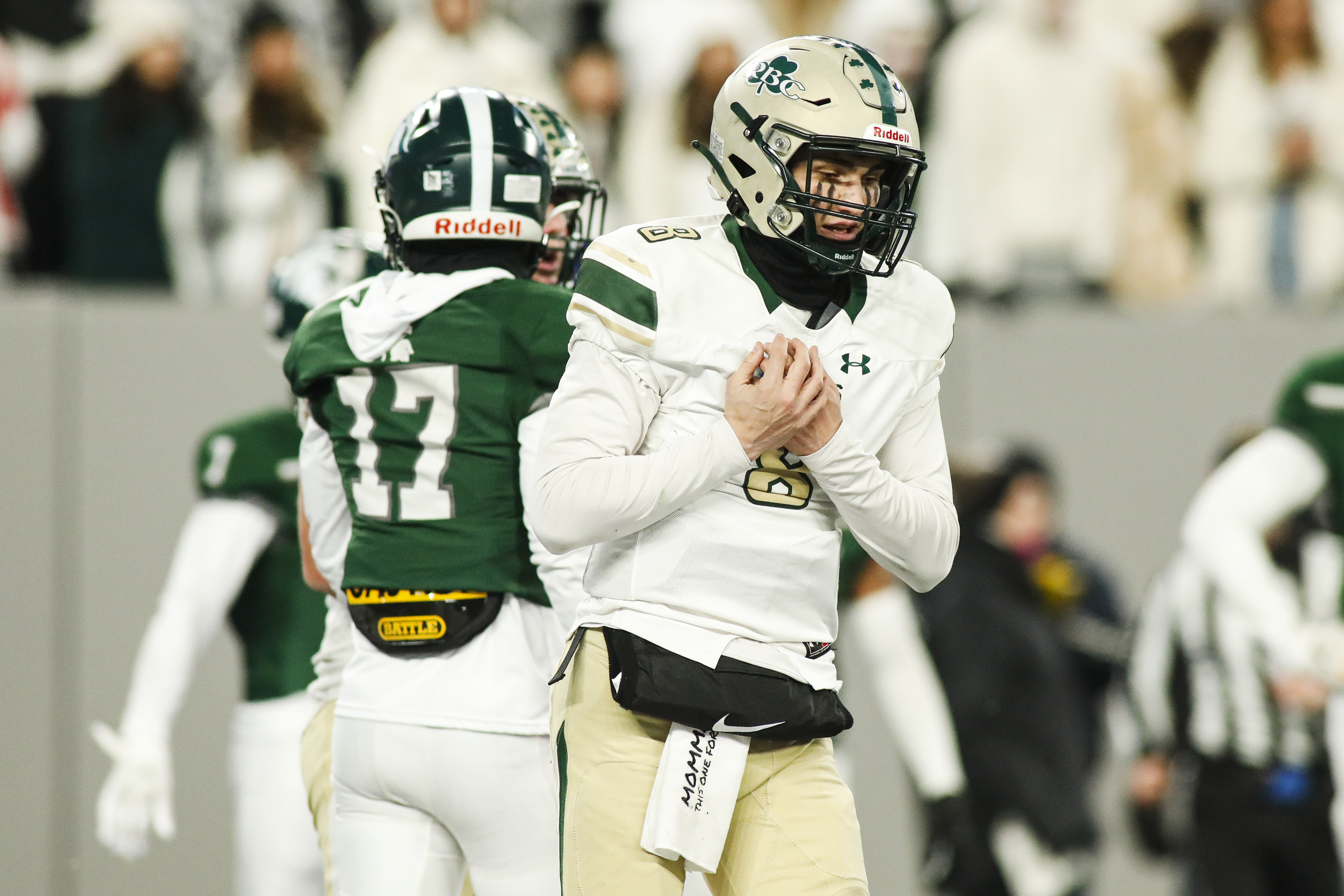 Red Bank Catholic QB Alex Brown presented with a signed jersey