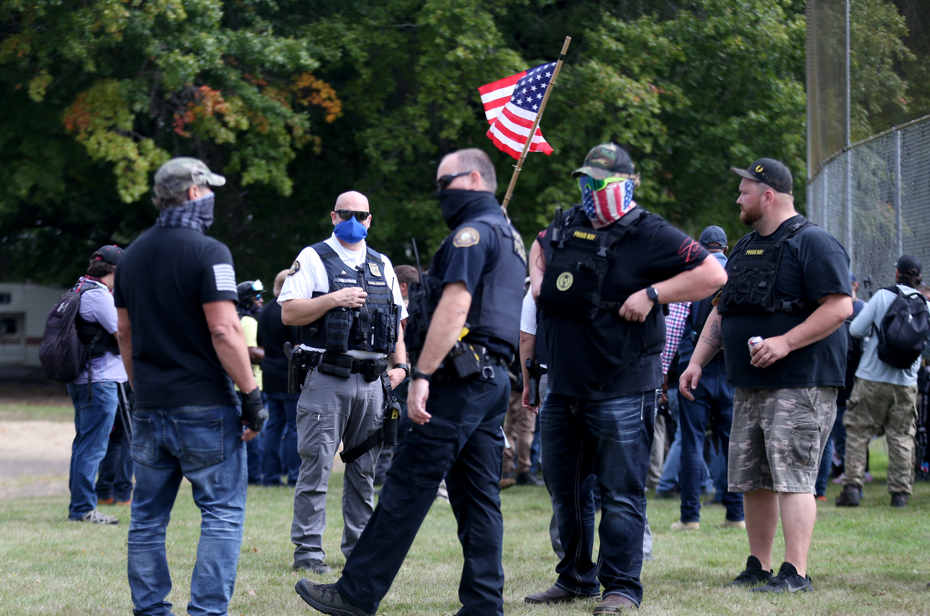 Proud Boys rally at Delta Park in Portland on Sept. 26, 2020 ...