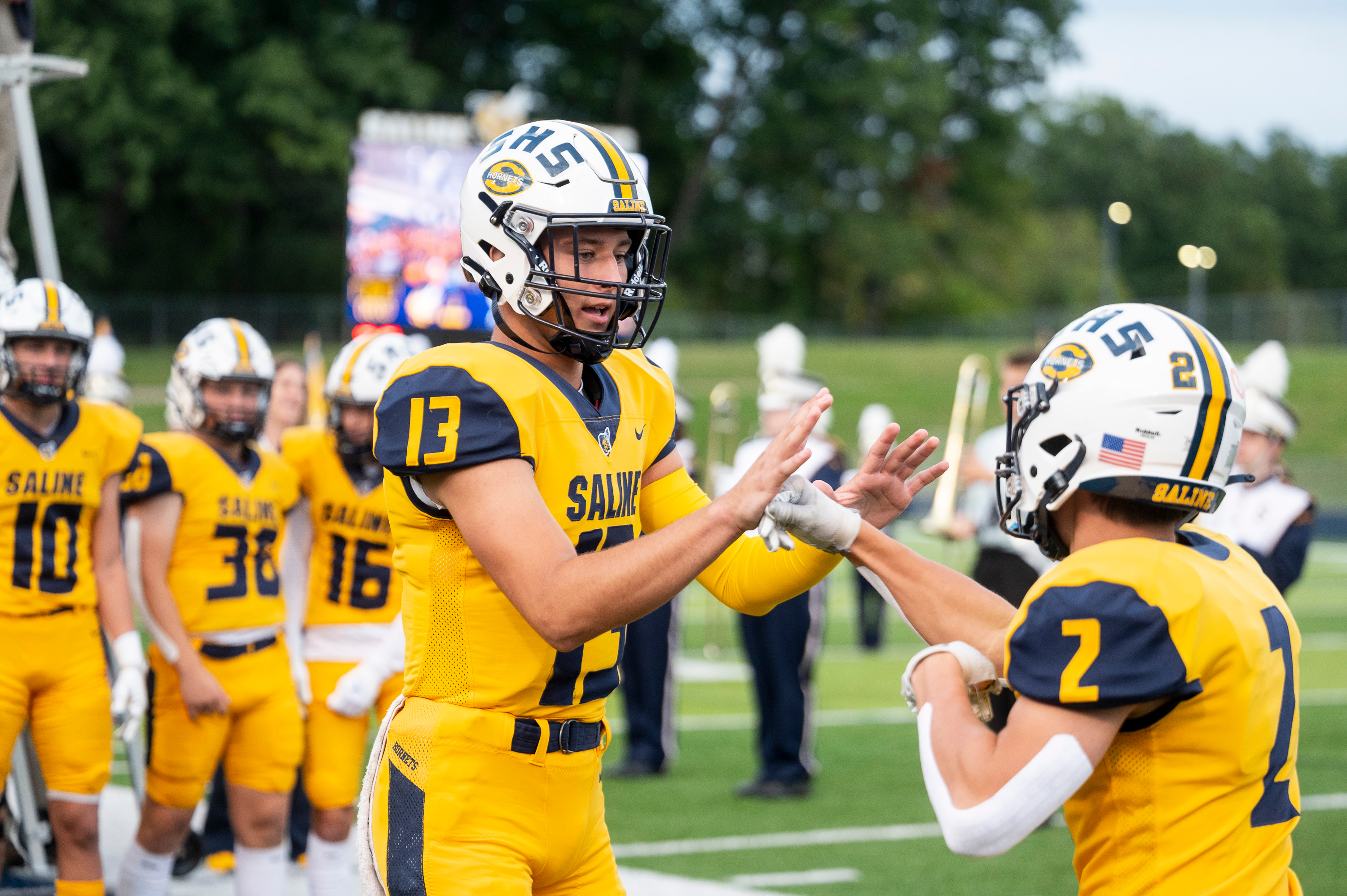 Michigan high school football: Saline's CJ Carr picks apart Brighton in  42-3 Week 1 rout