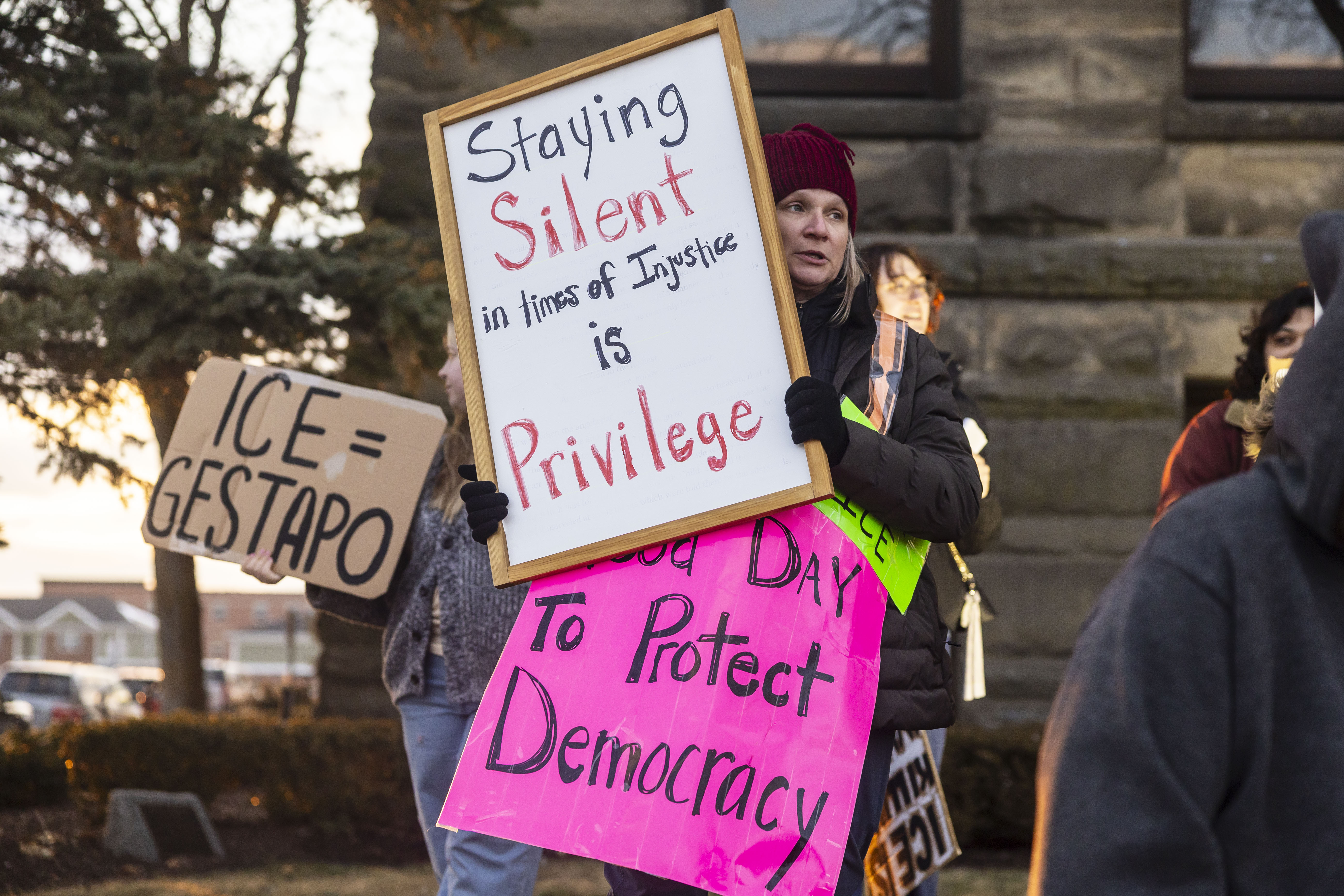 Protesters rally against and with ICE ahead of Bay City commission vote ...