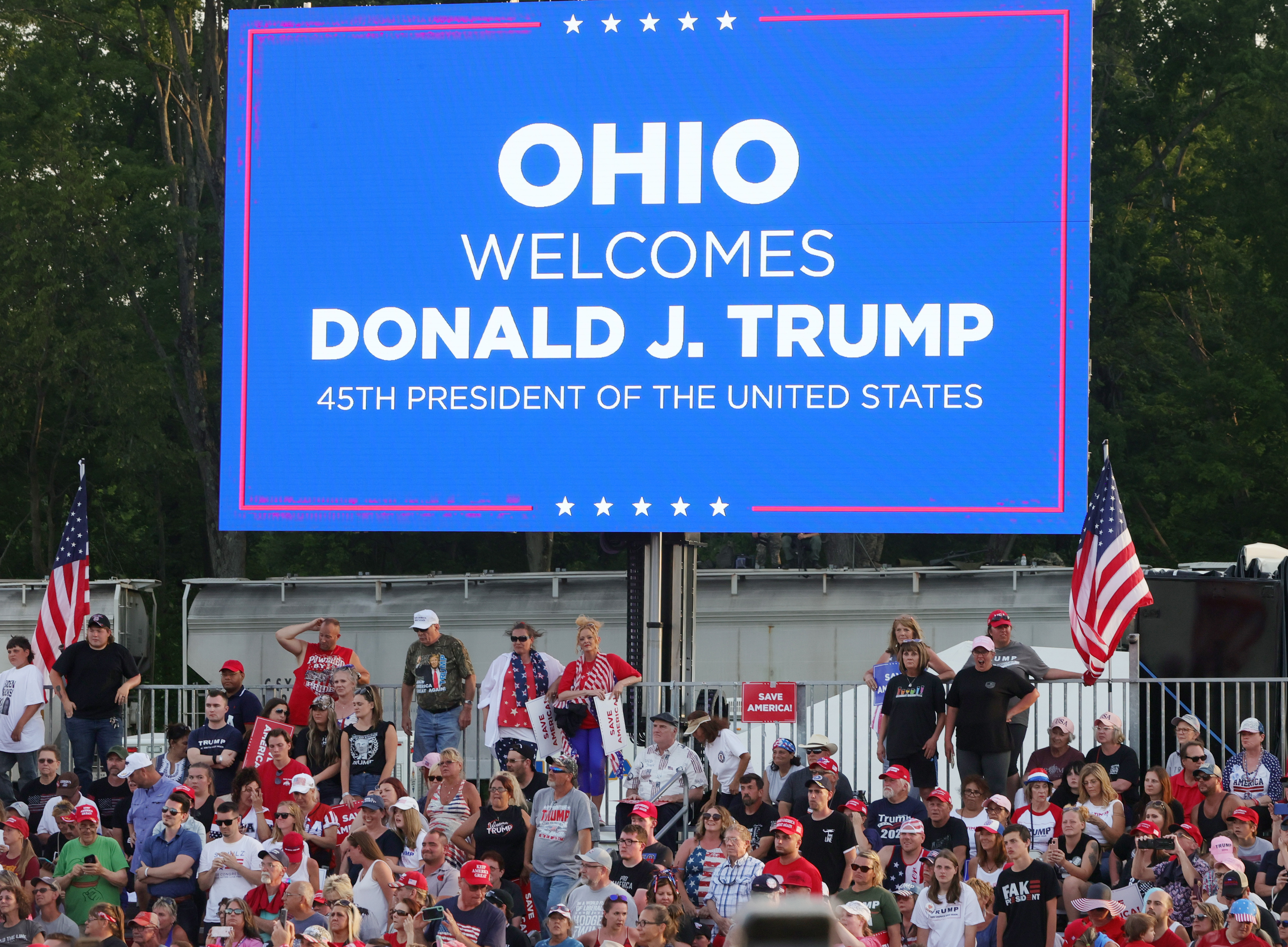 President Donald Trump holds first rally since leaving office at the ...