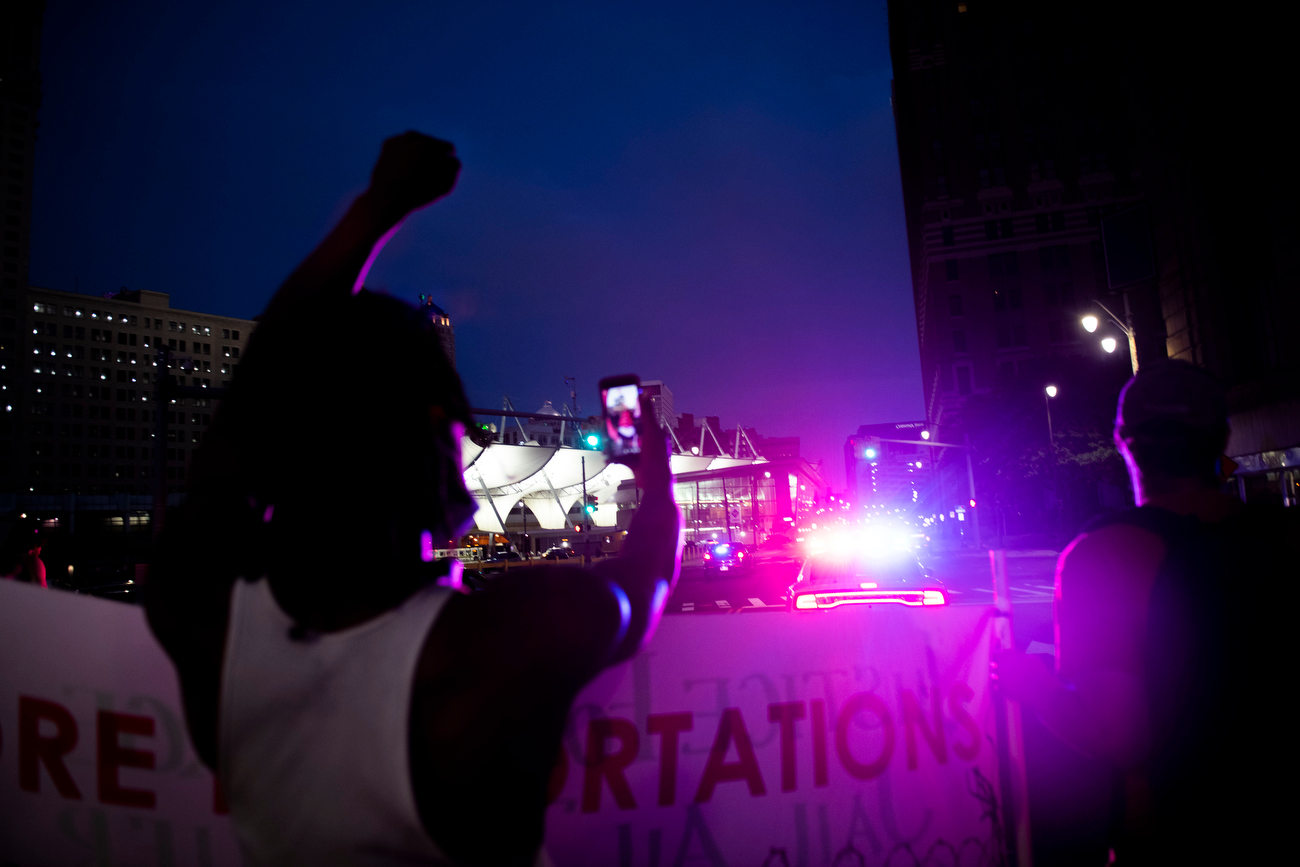 Detroit protesters march to site where 1967 riot began in eighth day of ...