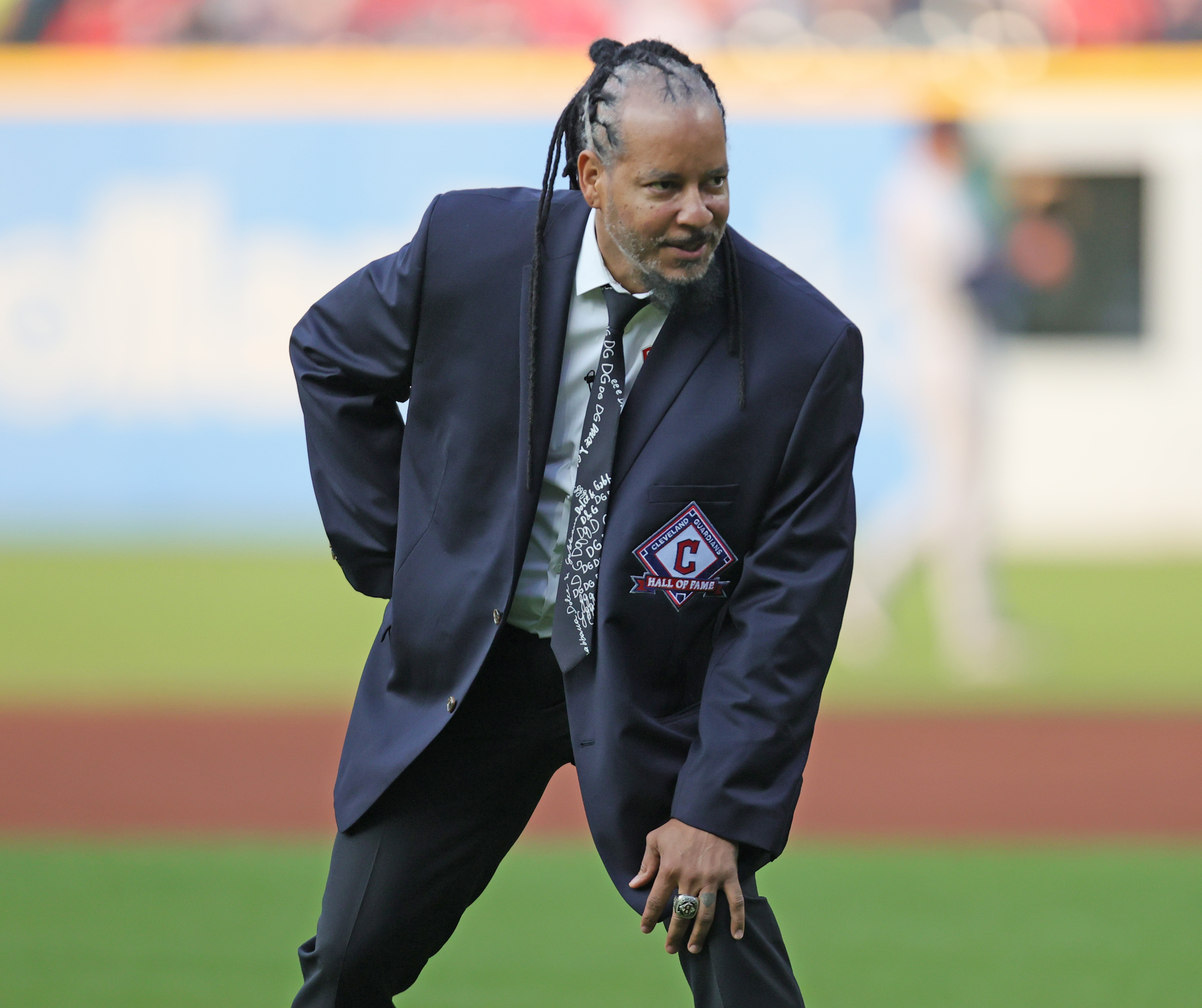 CLEVELAND, OH - AUGUST 19: Manny Ramirez is greeted by Detroit