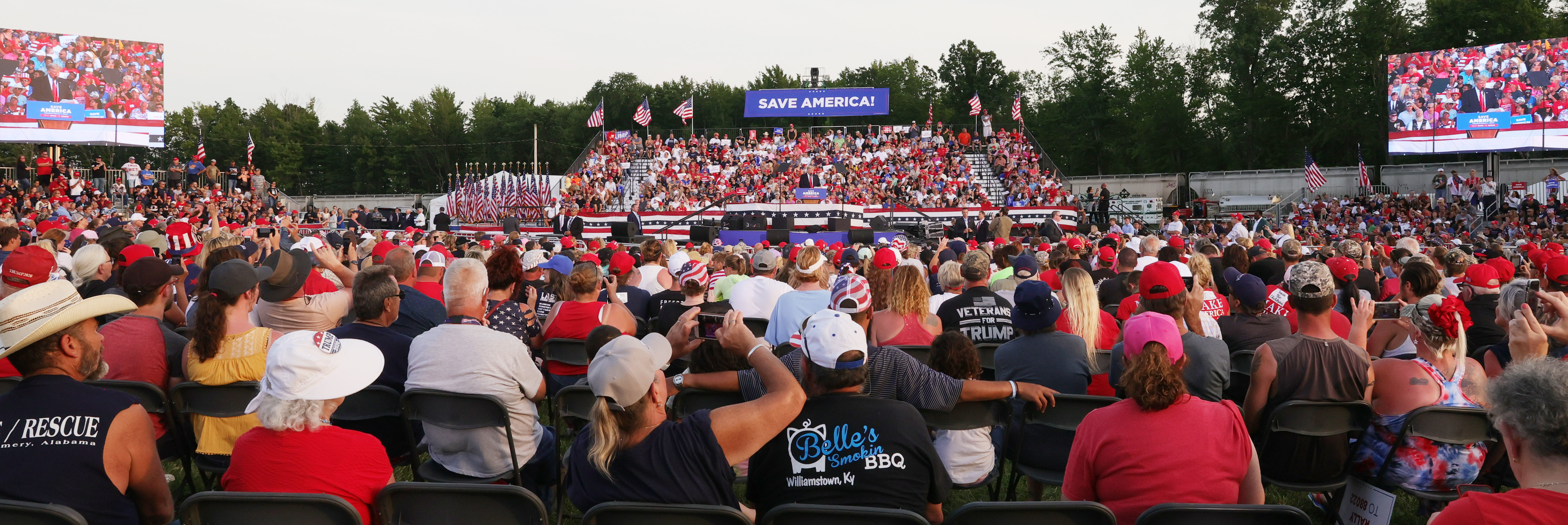 President Donald Trump holds first rally since leaving office at the ...