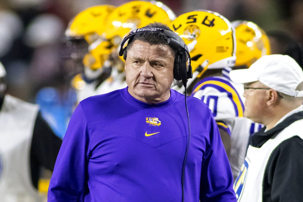 Ed Orgeron vows never to help Nick Saban recruit Louisiana, but leaves door  open to coaching again 