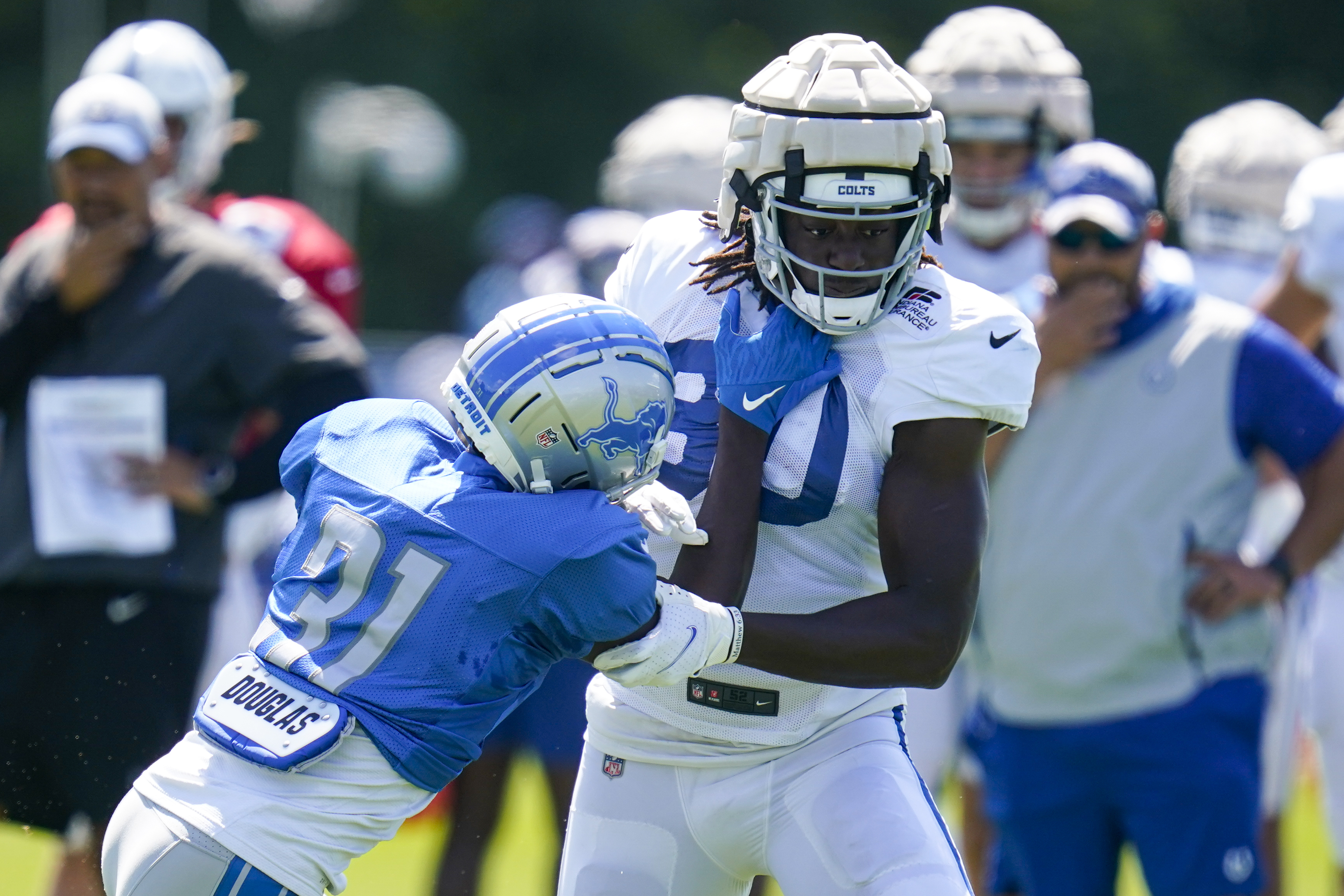 Indianapolis Colts running back D'vonte Price runs on the field