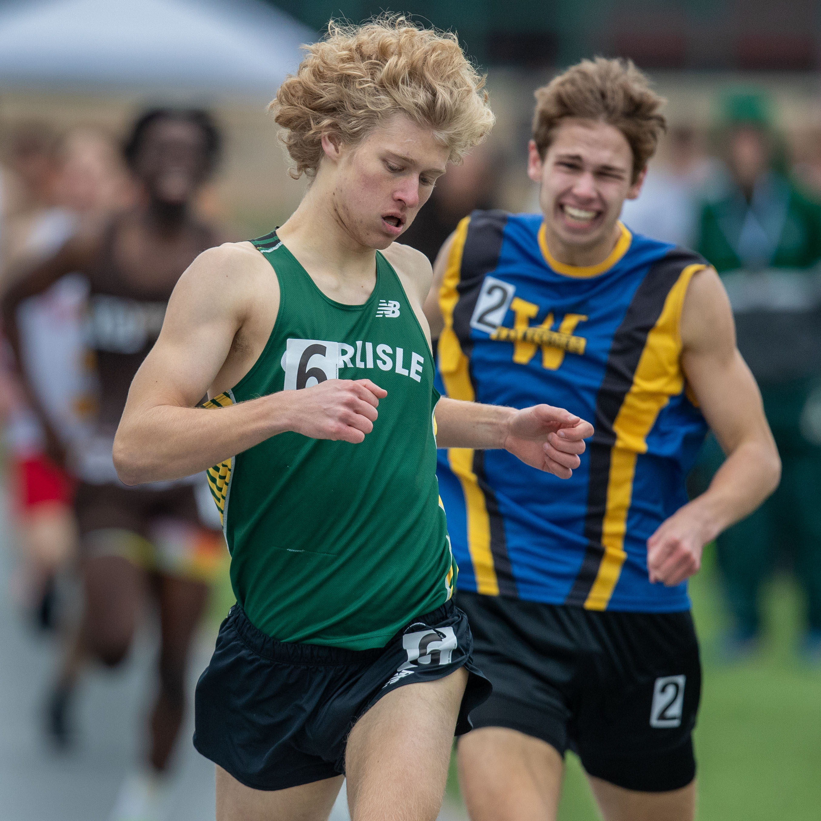 Carlisle’s Andrew Diehl finishes second in the 800 meter race at the 2023 Tim Cook Memorial Invitational track & field meet at Chambersburg, Pa., Mar. 25, 2023.Mark Pynes | pennlive.com
