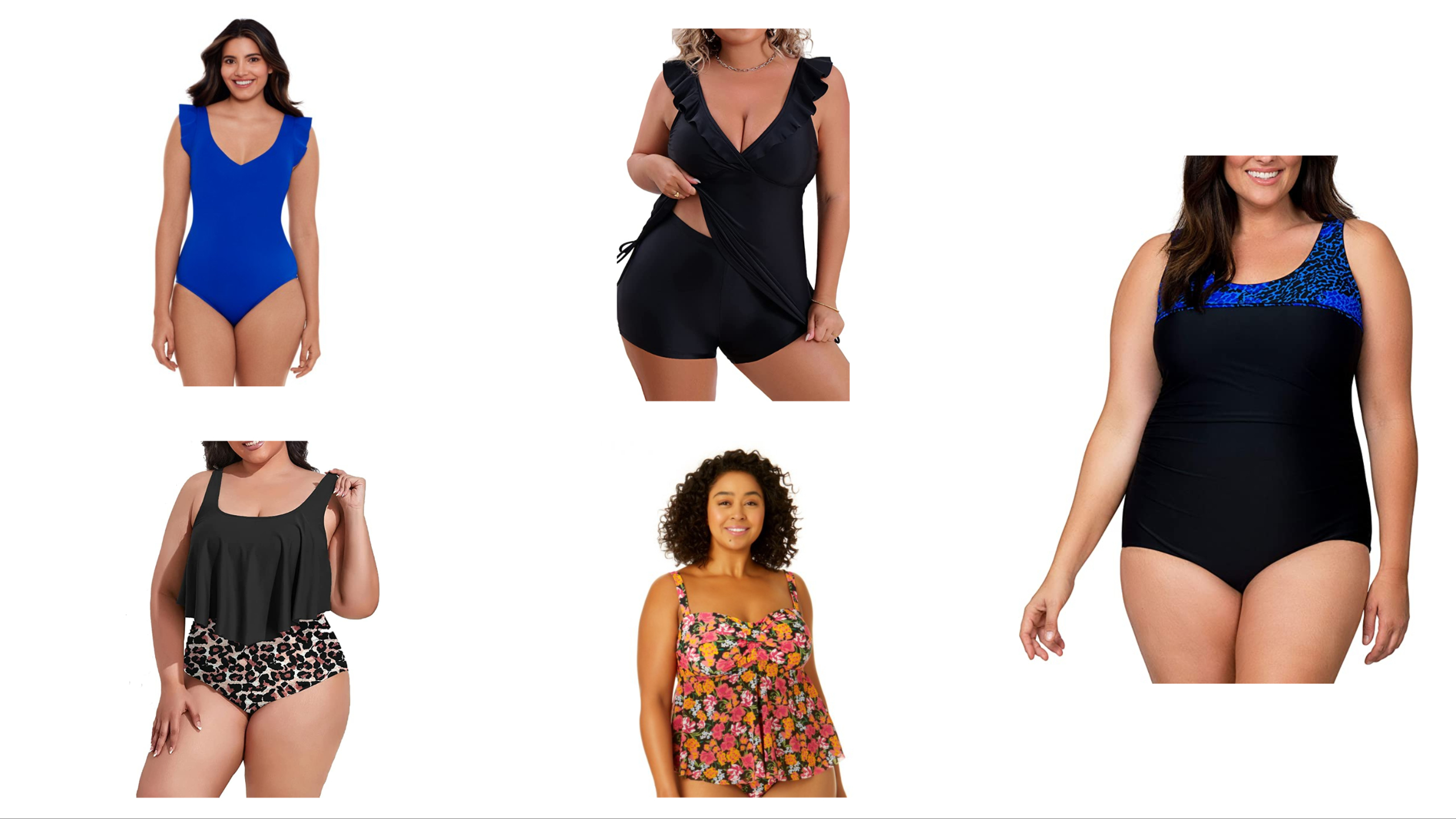 Aqua Eve Plus Size Two Piece Swimsuits for Women Tankini Bathing Suits  Flowy Swim Dress with Shorts Black 18 Plus
