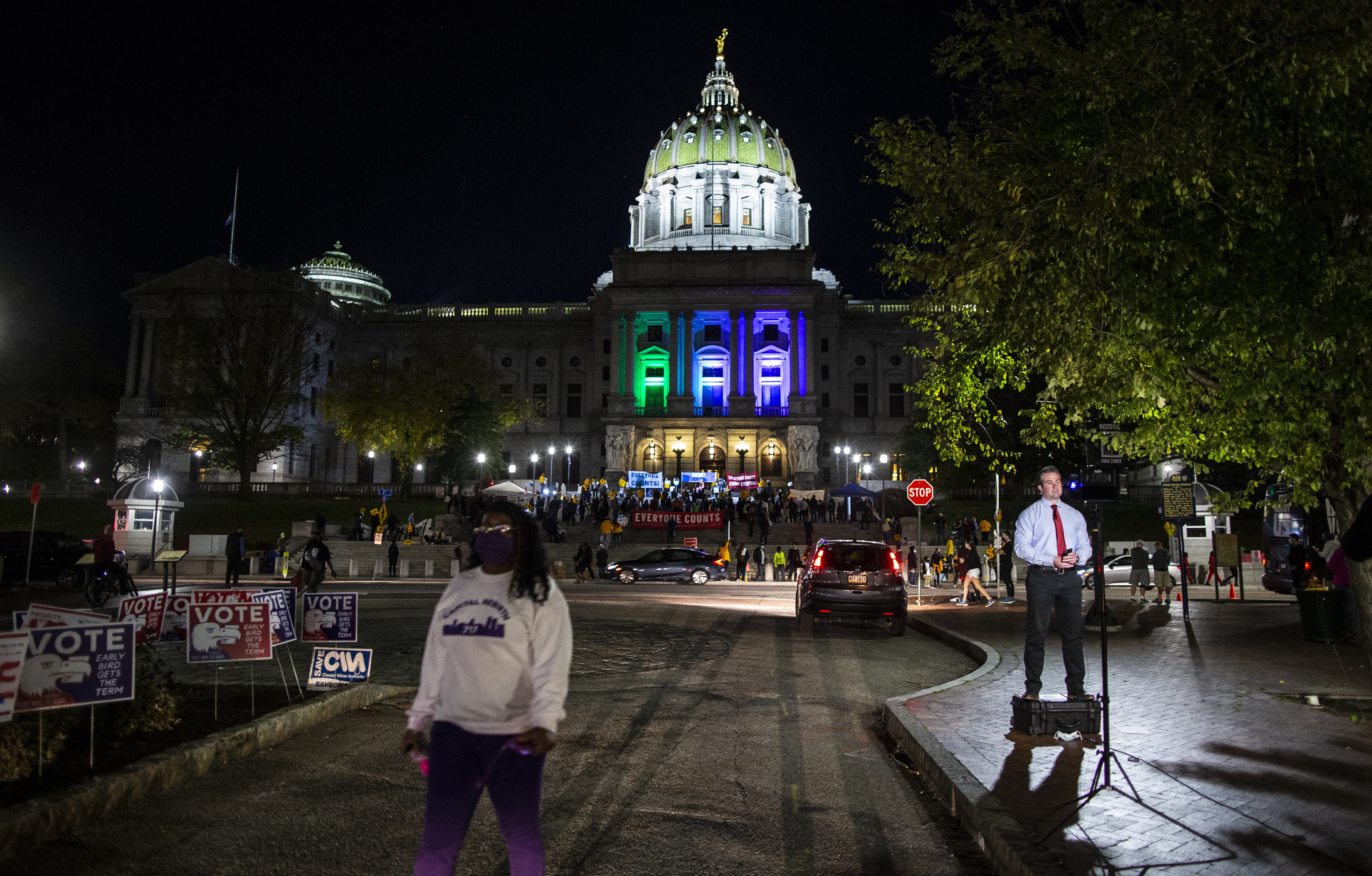 Rally to Count Every Vote on the Capitol steps in Harrisburg ...