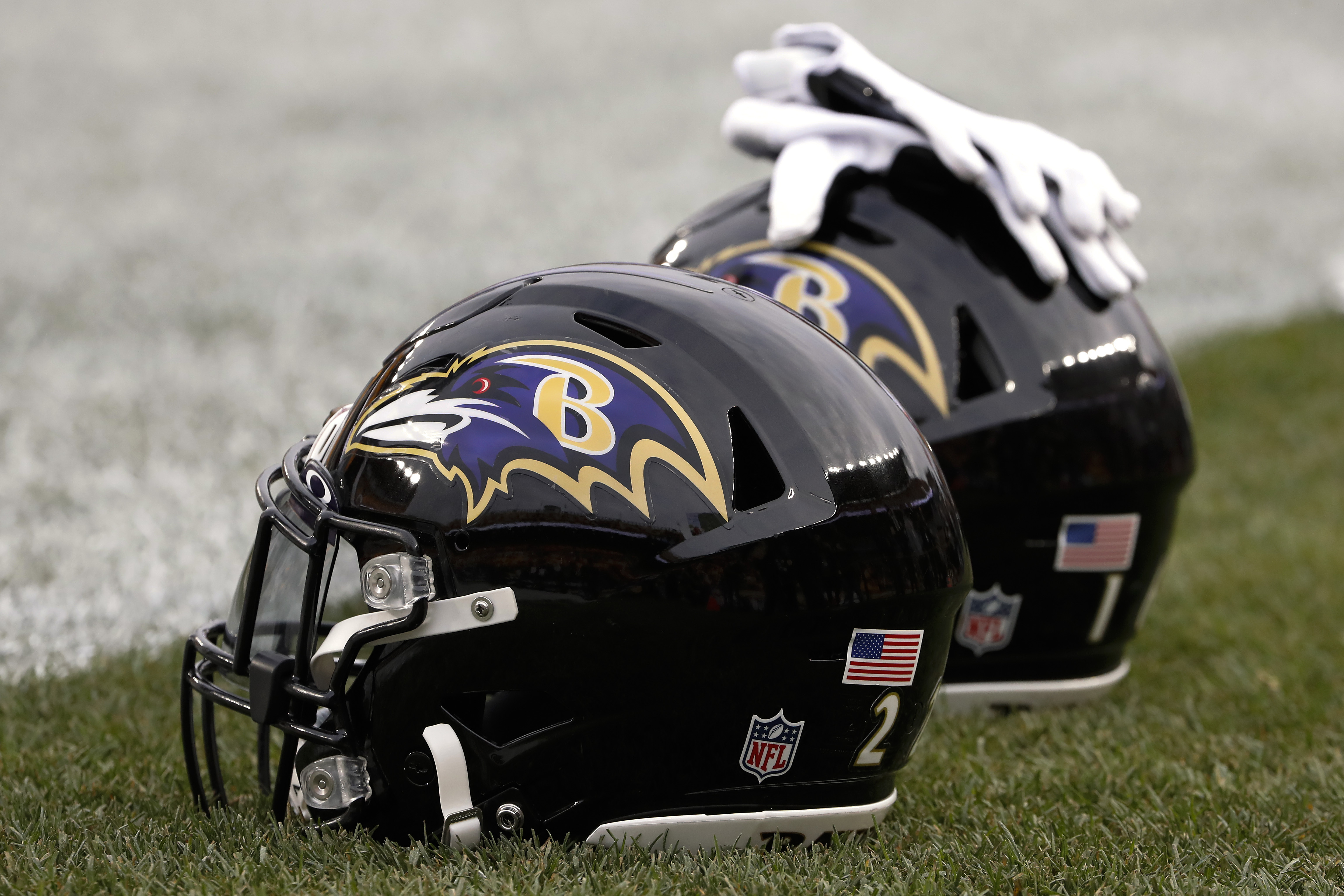 Baltimore Ravens linebacker Steven Means (60) looks on during the