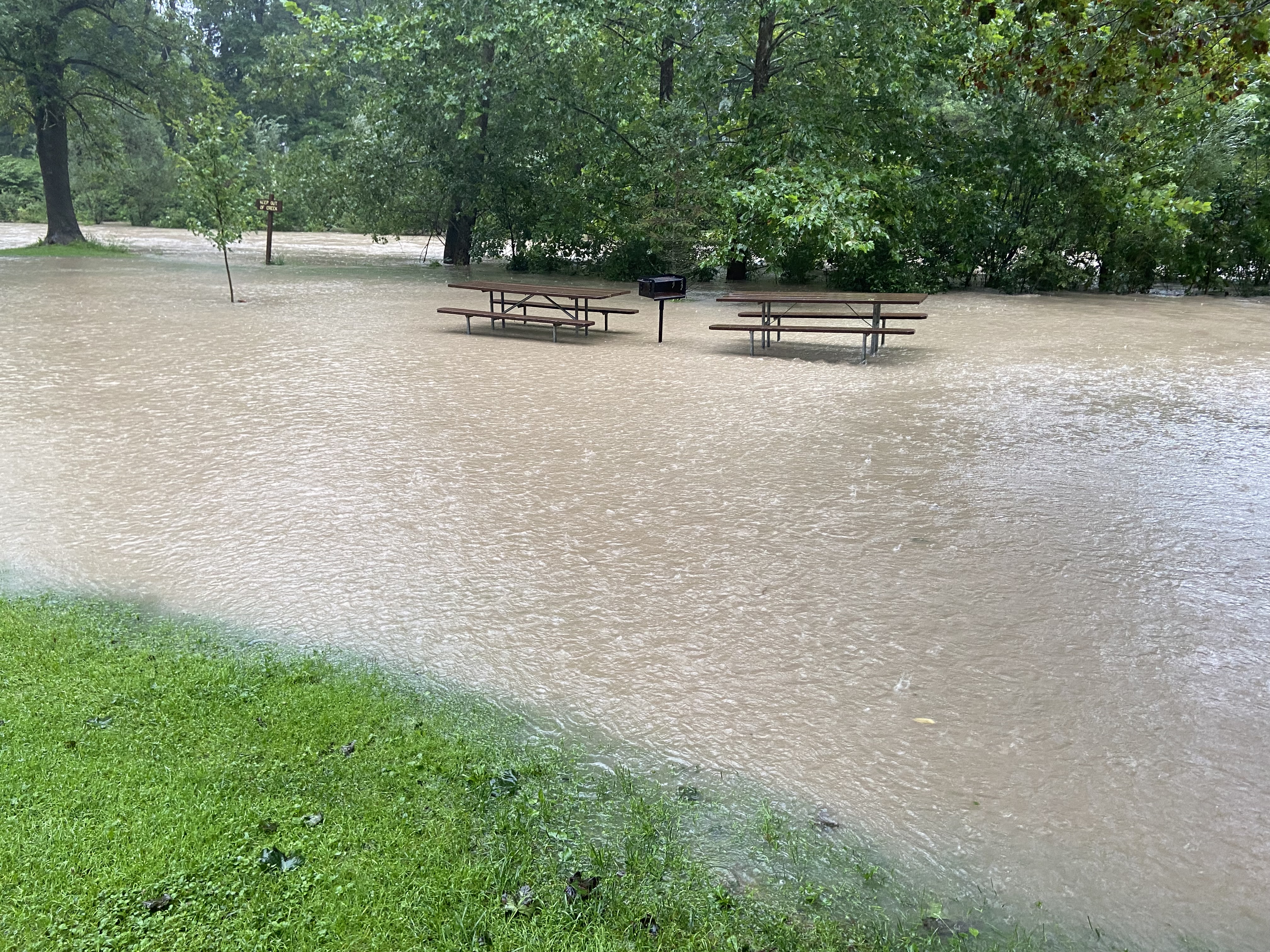 Flooding in the lower part of Marcellus Park in the village of Marcellus on Thursday, Aug. 19, 2021.