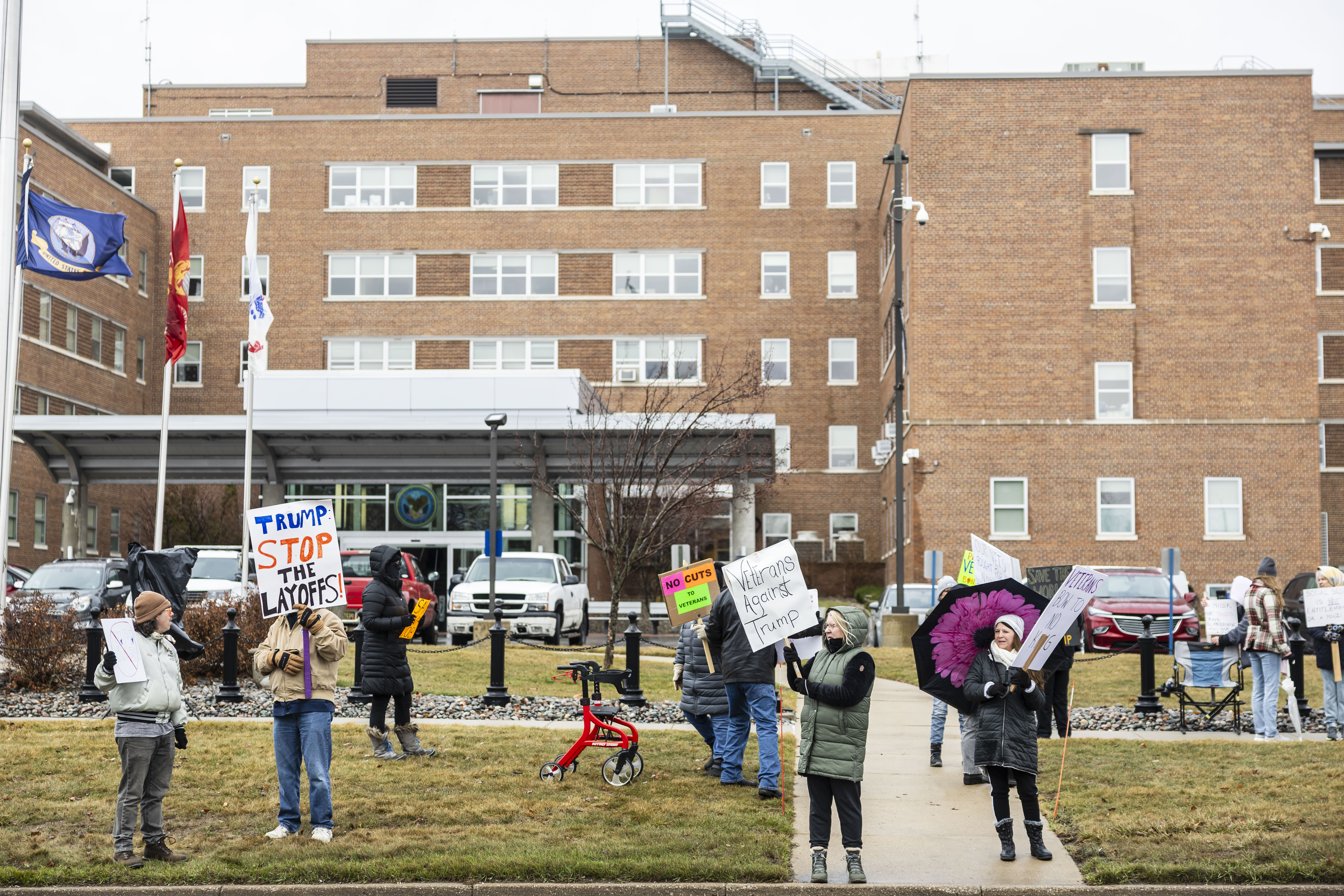 Protestors rally for veterans in front of Saginaw VA Hospital - mlive.com