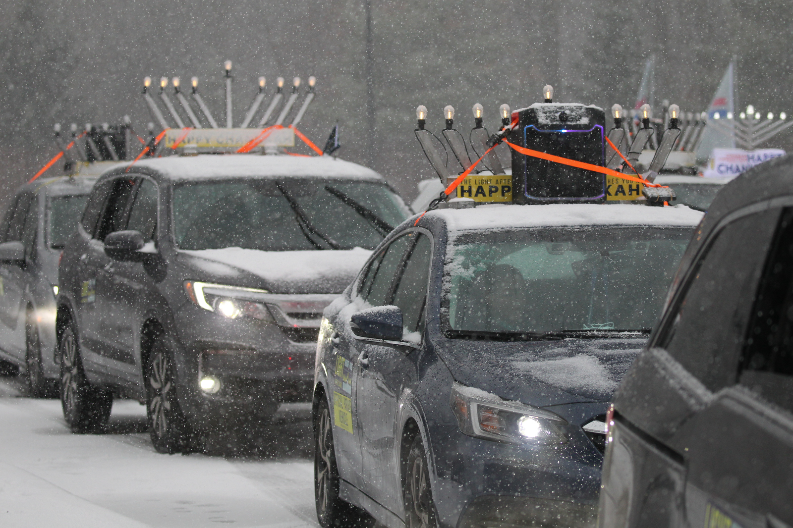Menorahtopped cars parade through Cleveland eastern suburbs