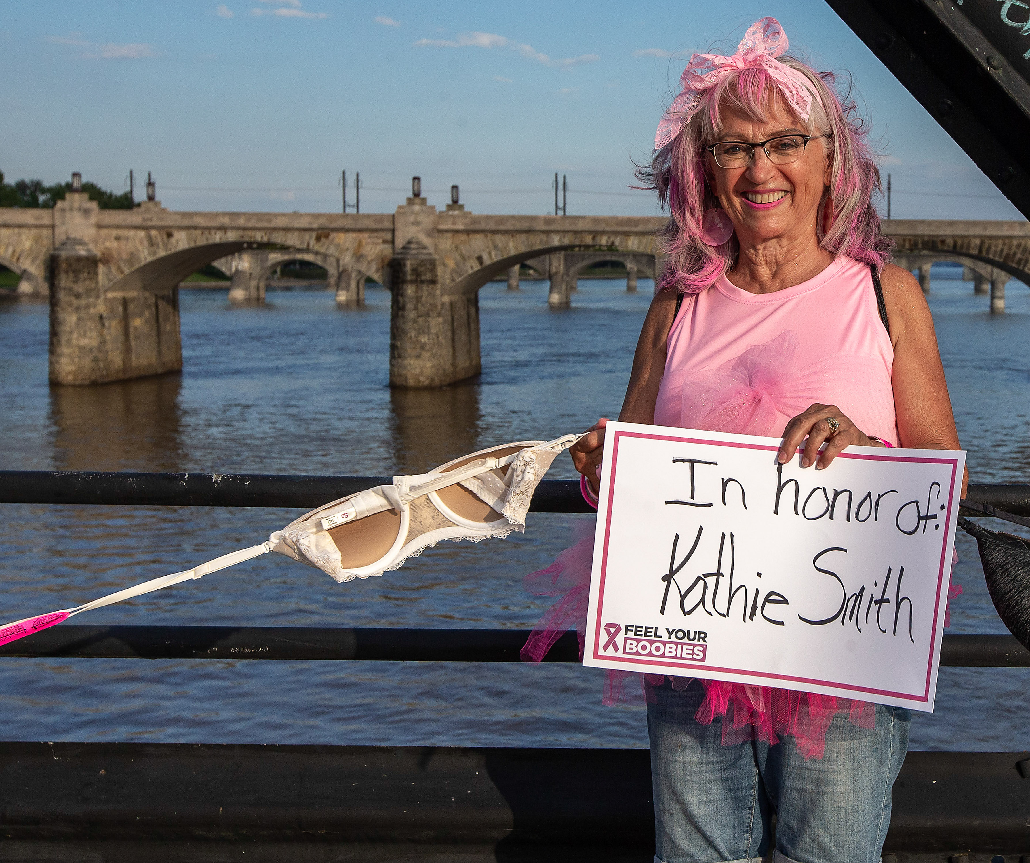 Bras on the Bridge' campaign helps raise breast cancer awareness